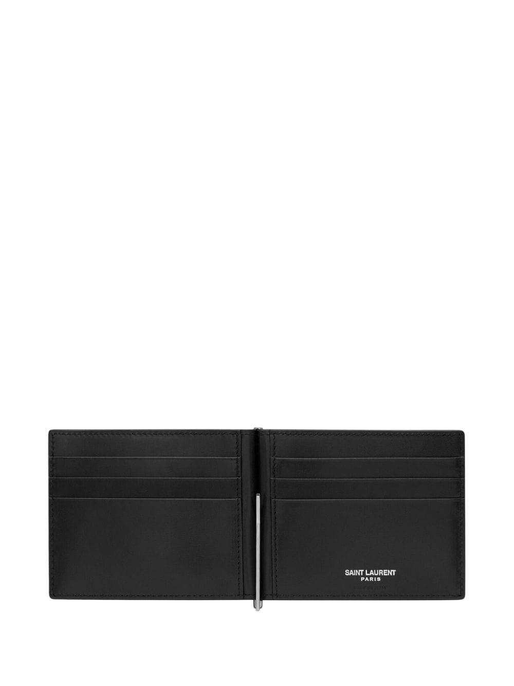 SAINT LAURENT Leather Card Holder - Mini Design for Men