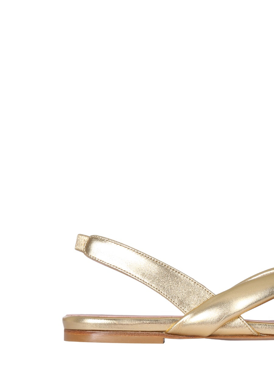 GIA BORGHINI Leather Slingback Sandals with Mini Heel