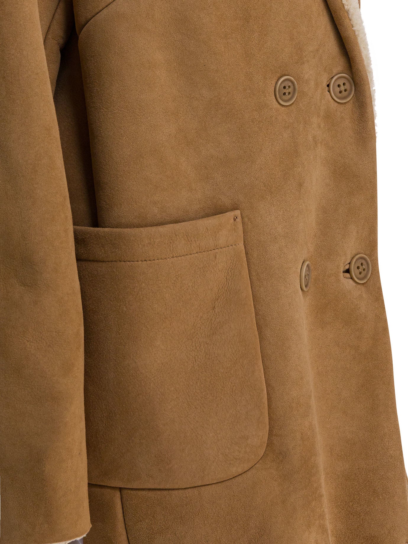 SALVATORE SANTORO Shearling Suede Leather Jacket for Women - Regular Fit