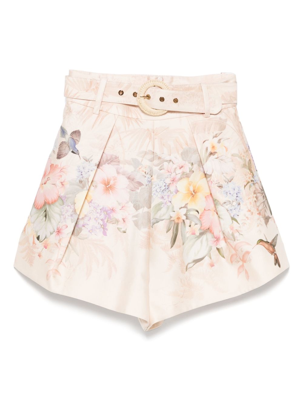 ZIMMERMANN Floral Silk Blend Illuminate Mini Shorts