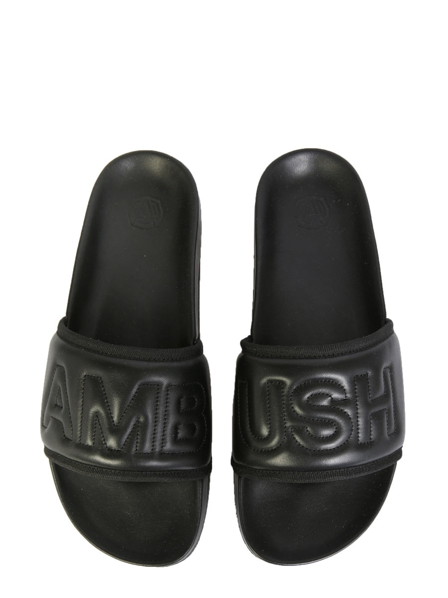 AMBUSH Leather Slide Sandals with Rubber Sole