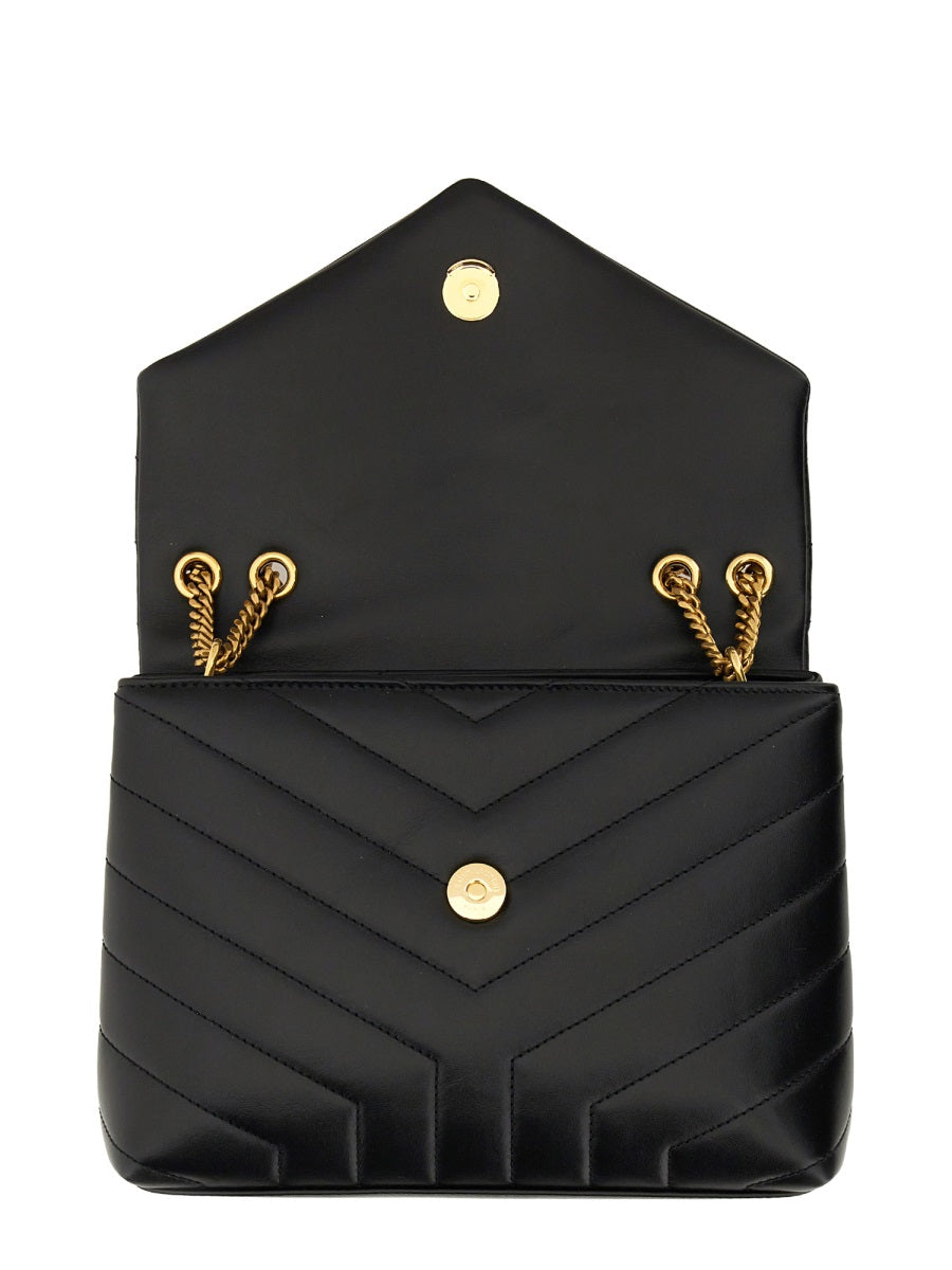 SAINT LAURENT Mini Loulou 100% Leather Handbag