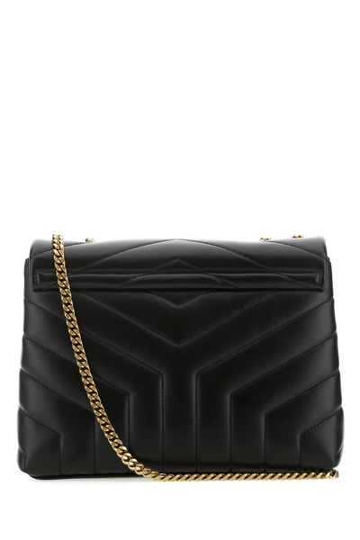 SAINT LAURENT Loulou Logo Plaque Mini Shoulder Handbag