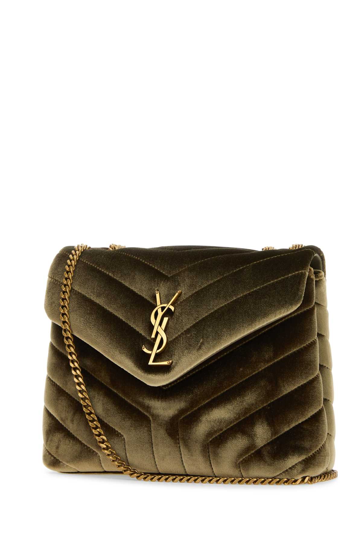 SAINT LAURENT Mini Velvet Loulou Shoulder Handbag