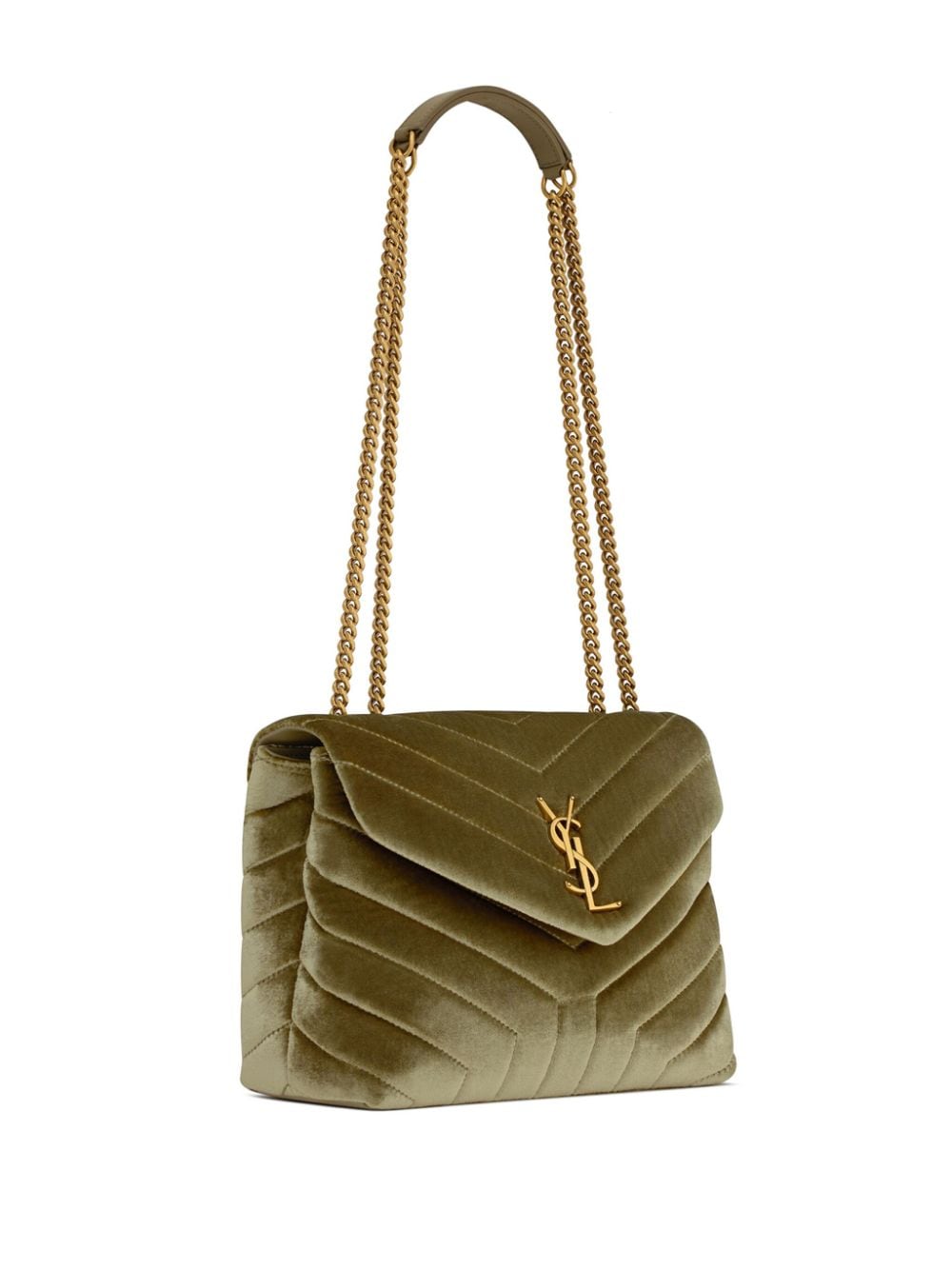 SAINT LAURENT Mini Velvet Loulou Shoulder Handbag