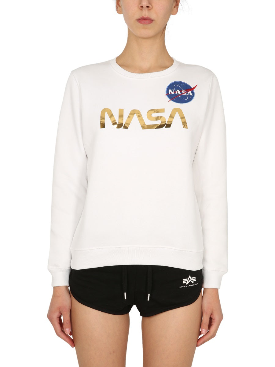 ALPHA INDUSTRIES Crew Neck NASA Sweatshirt for Women