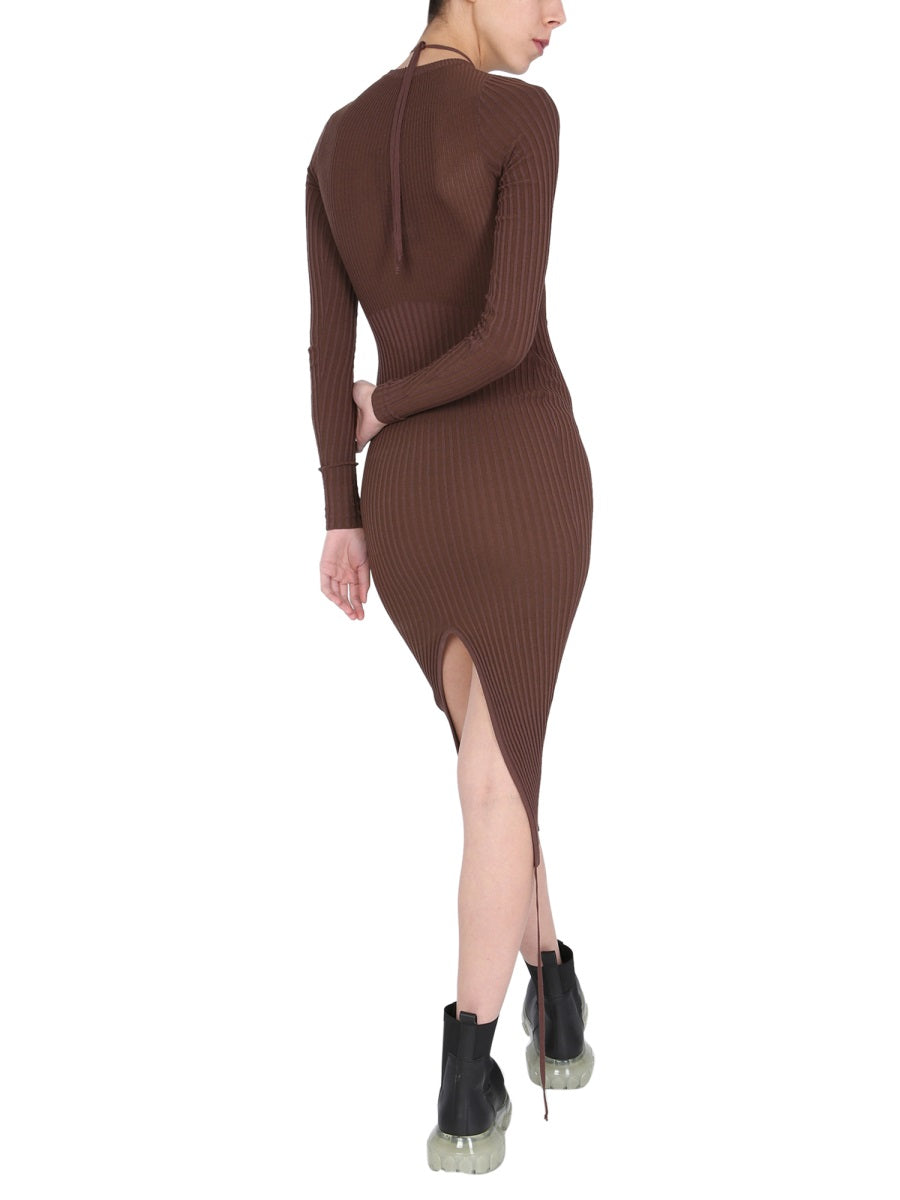 ANDREADAMO Crew Neck Dress with Cut Out Detail for Women