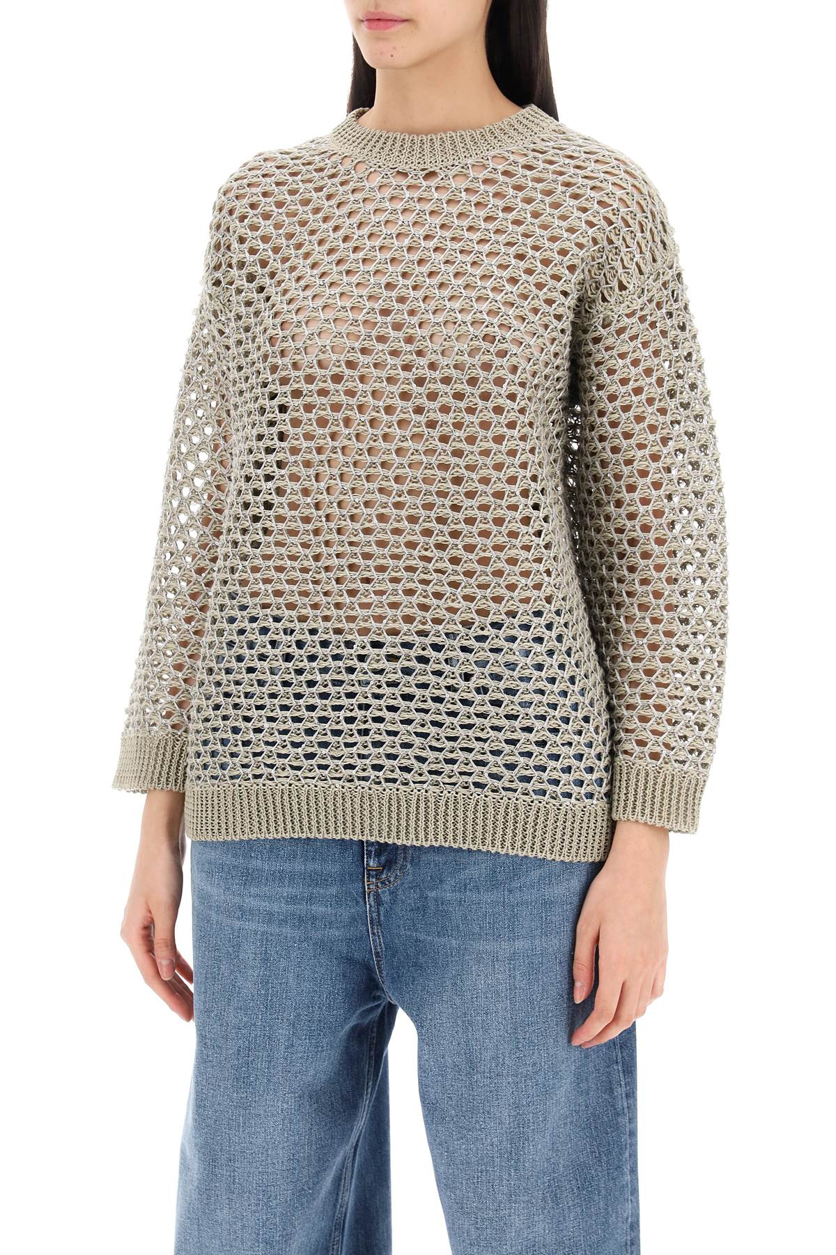 VALENTINO GARAVANI Embellished Crochet Sweater for Women - SS24 Collection