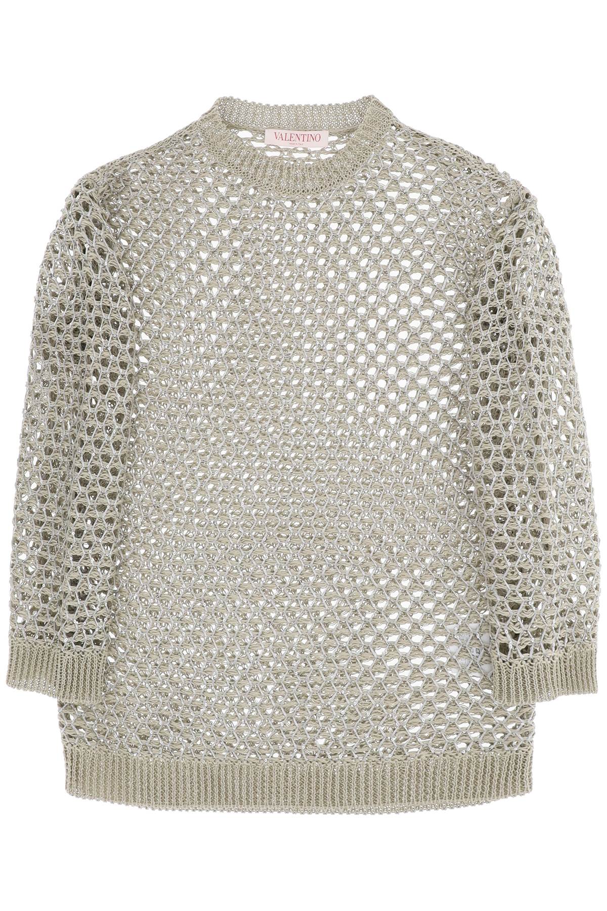 VALENTINO GARAVANI Embellished Crochet Sweater for Women - SS24 Collection