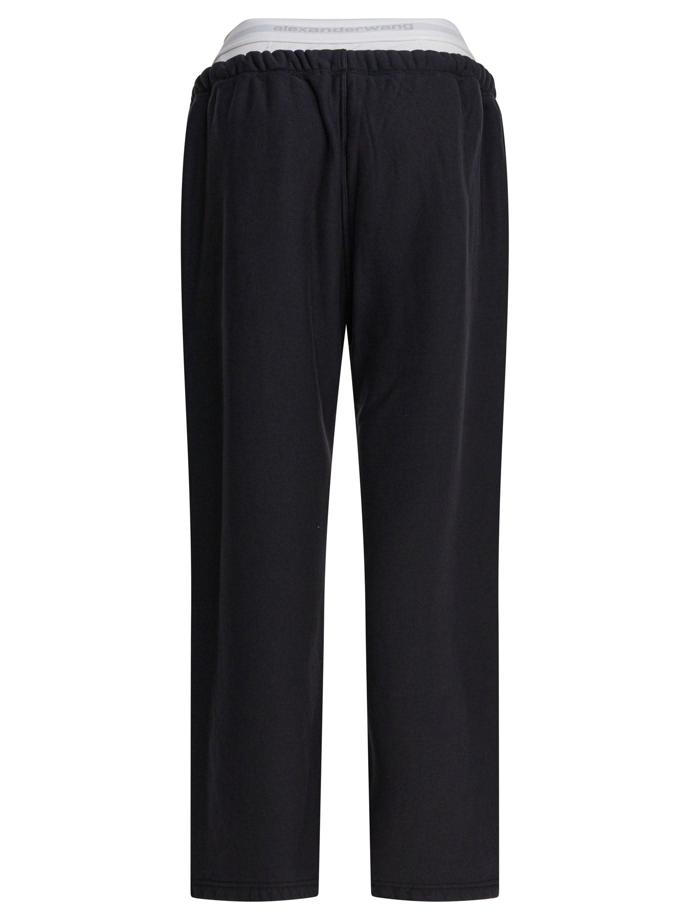 ALEXANDER WANG Chic Wide Leg Sweatpants with Logo Elastic Waistband
