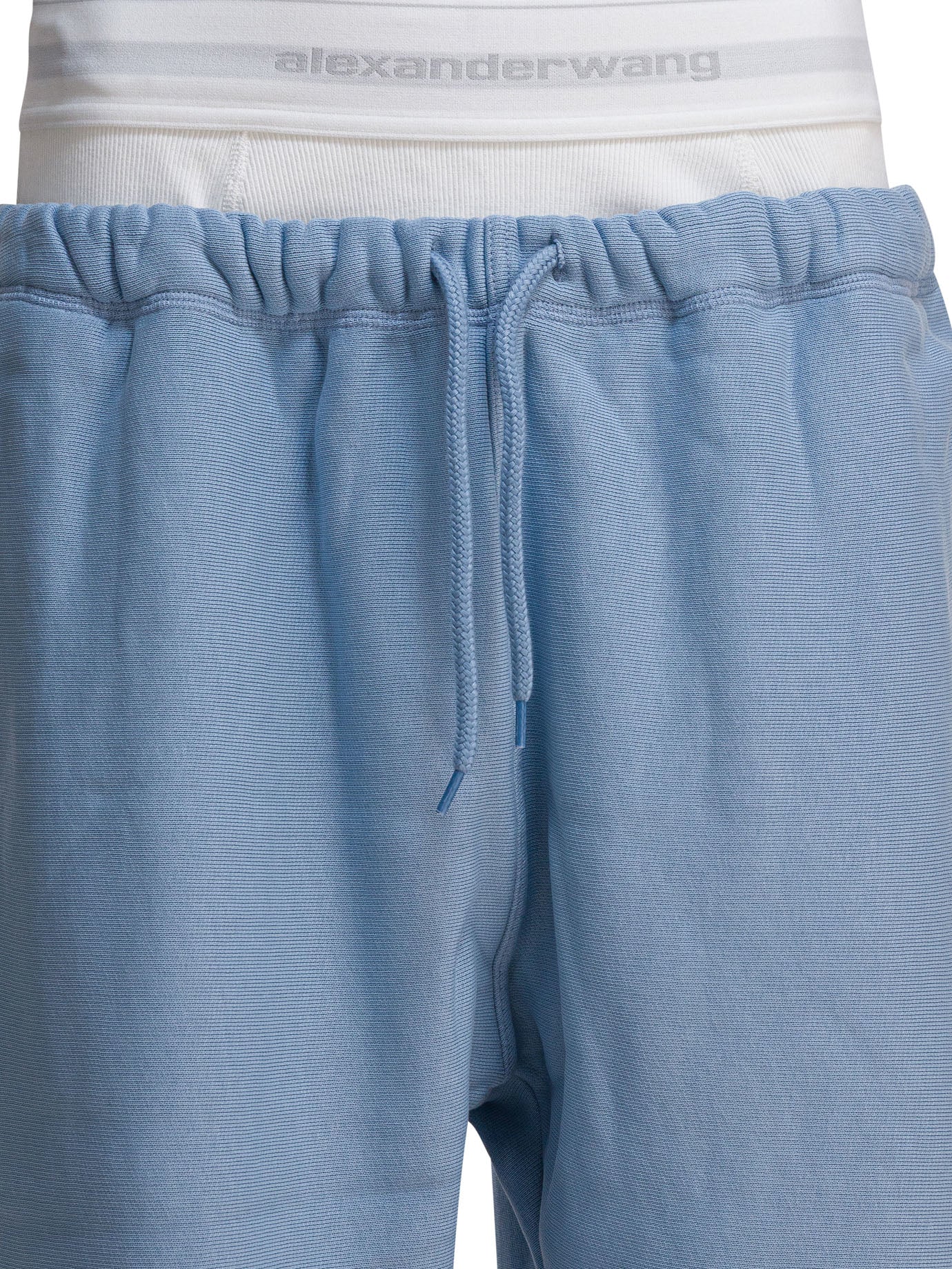 ALEXANDER WANG Wide Leg Sweatpants with Logo Elastic and Exposed Brief