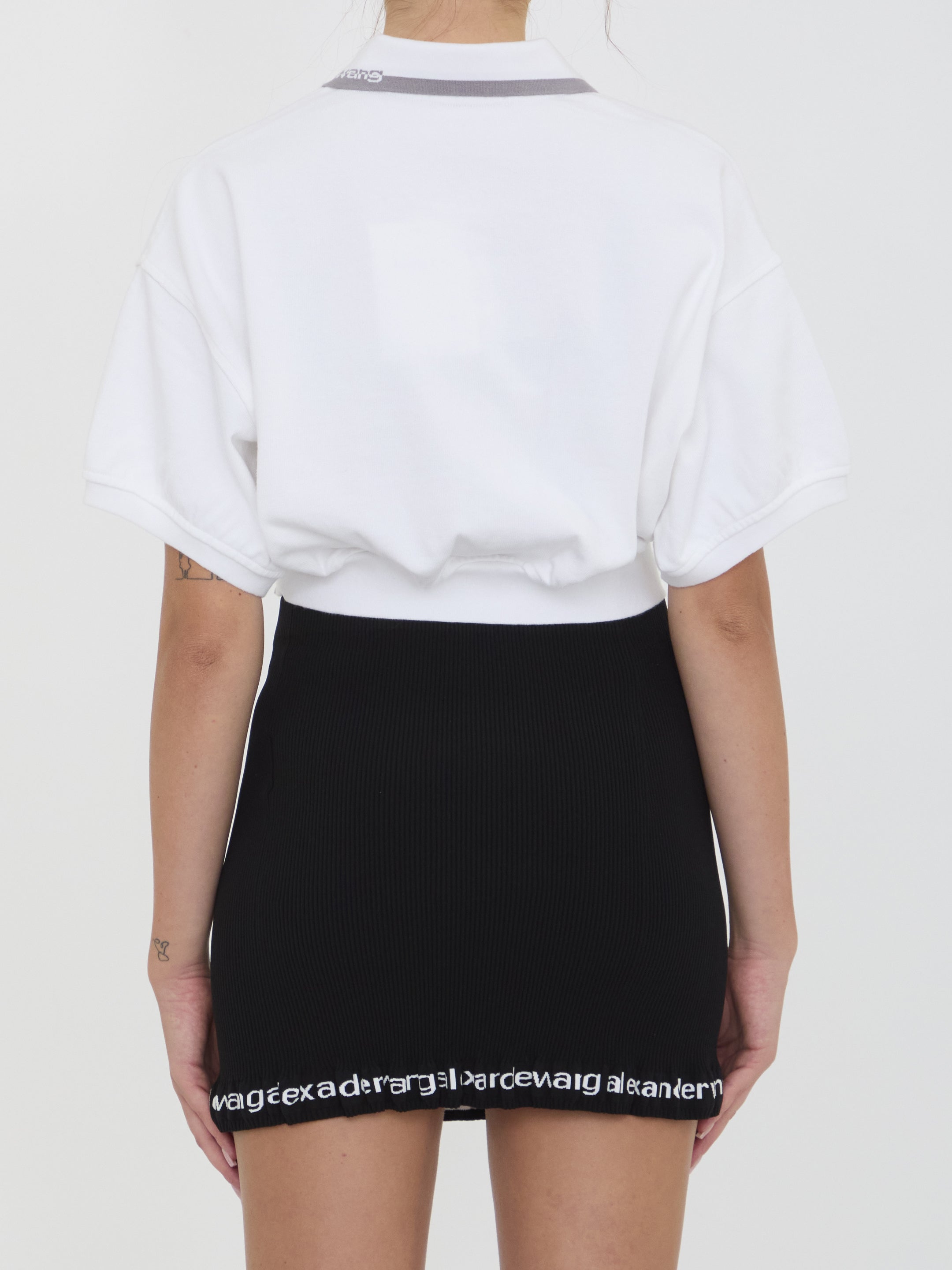 ALEXANDER WANG Mini Cropped Cotton Polo Shirt