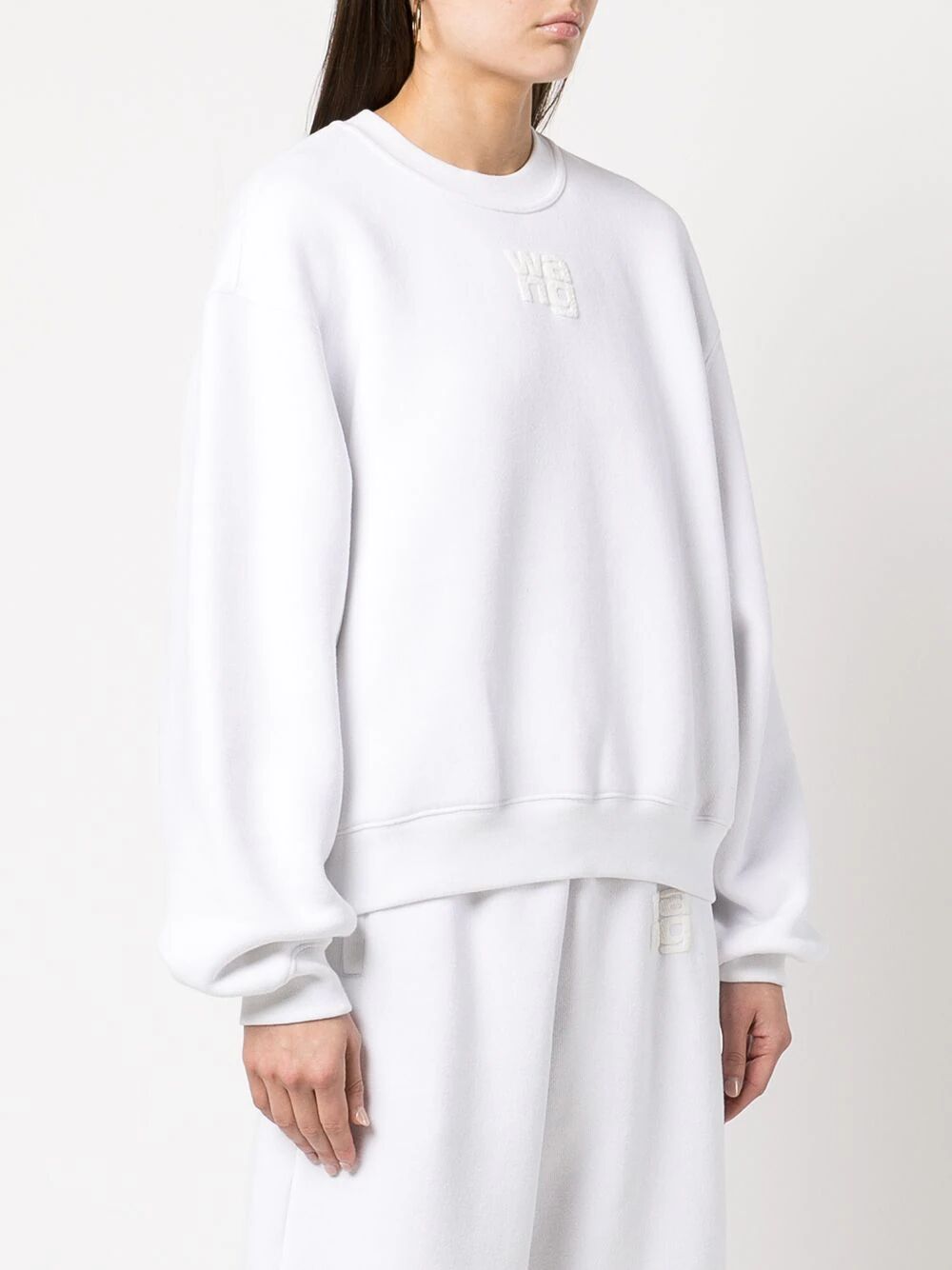 ALEXANDER WANG Essential Terry Crew Sweatshirt with Puff Paint Logo