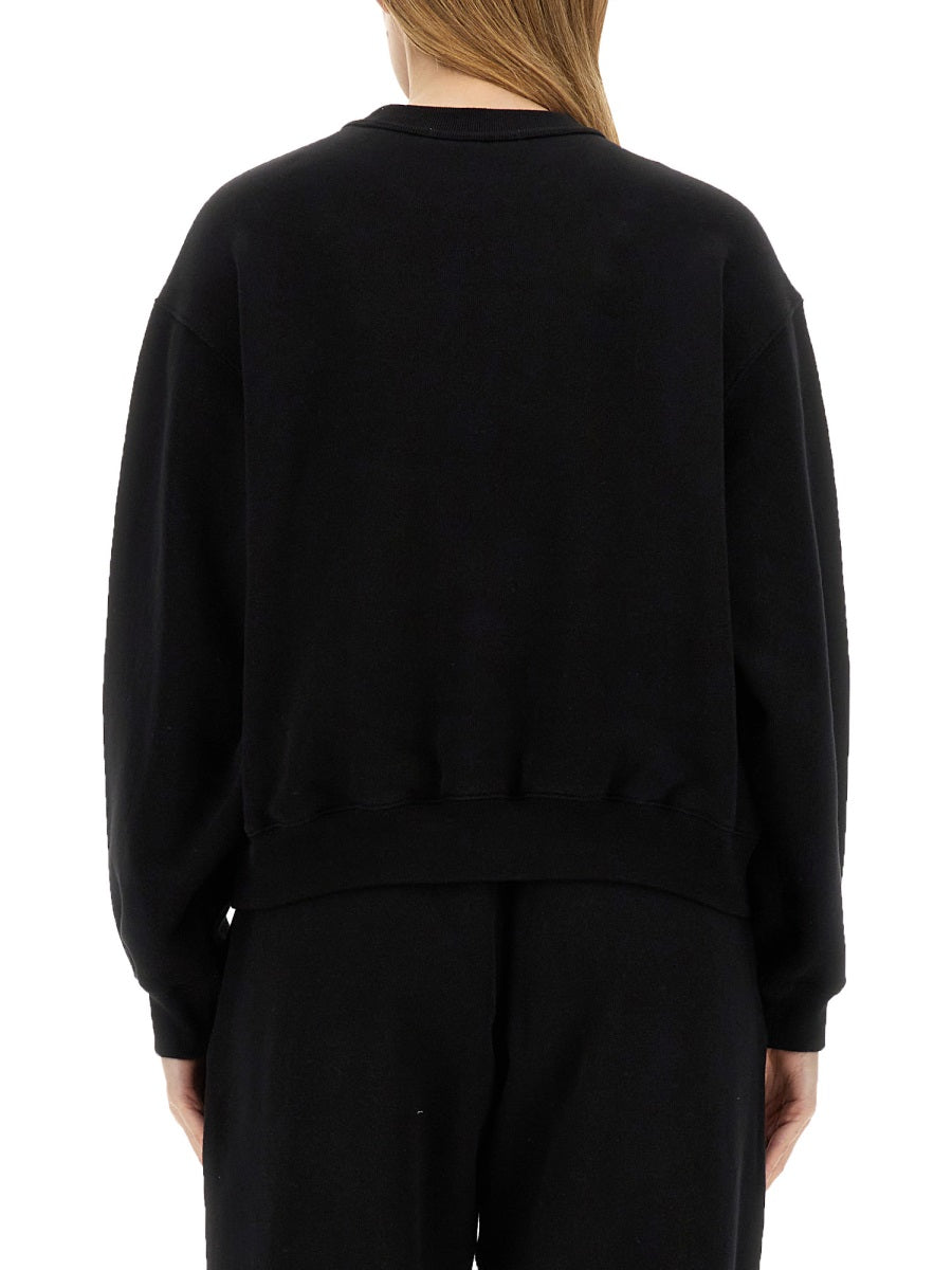 ALEXANDER WANG Crew-Neck Sweatshirt with Ribbed Edges