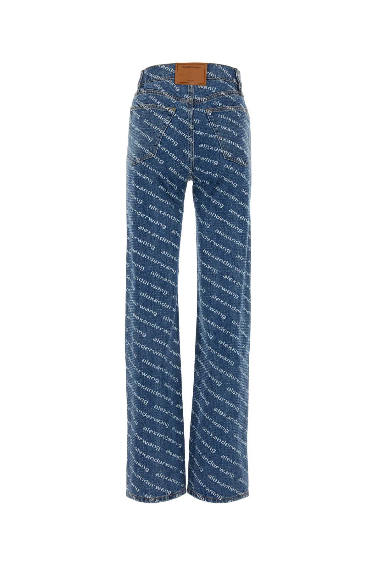 ALEXANDER WANG Mid Rise Relaxed Logo Printed Denim Jeans