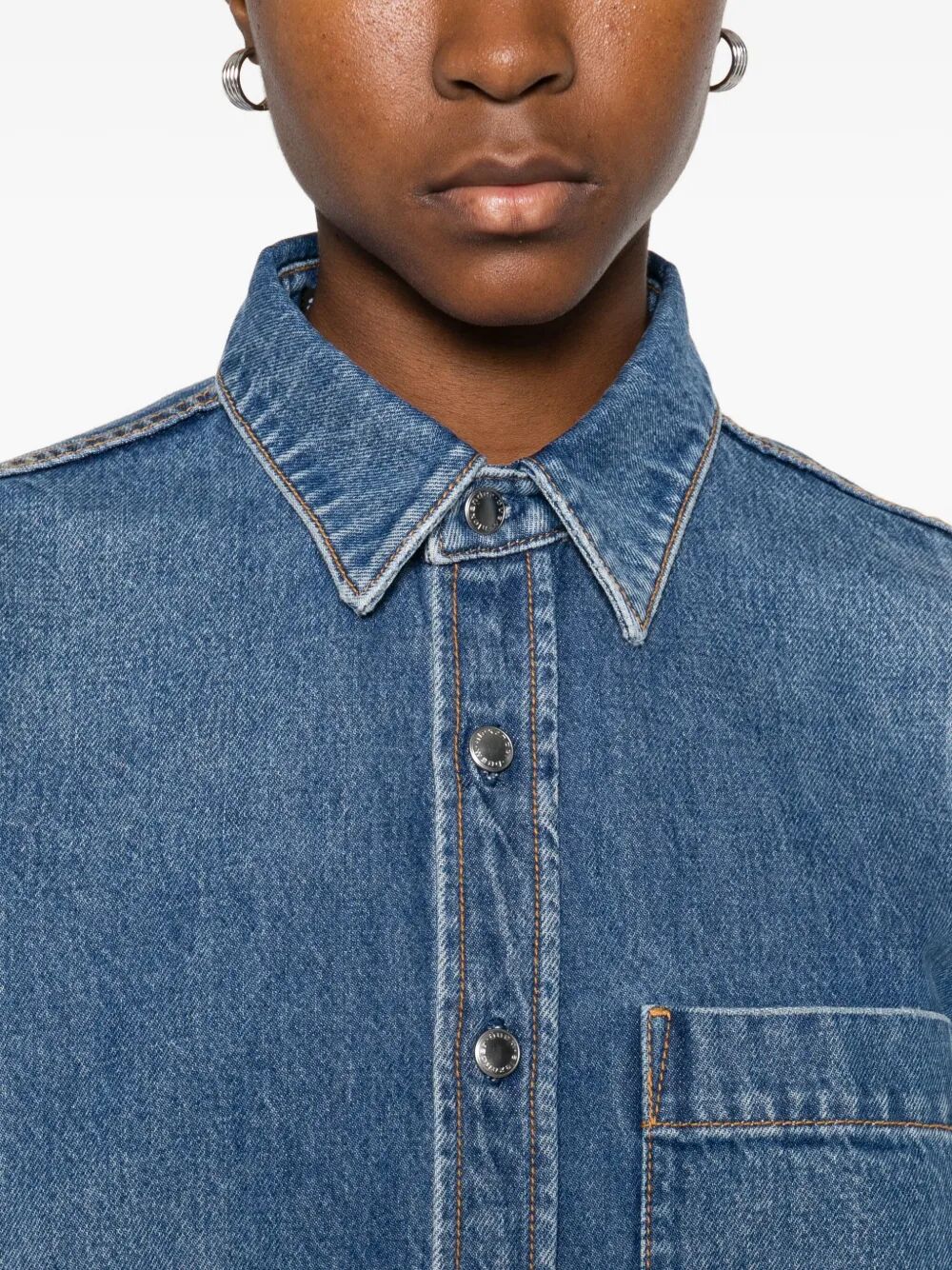 ALEXANDER WANG Grid-Pattern Denim Shirt