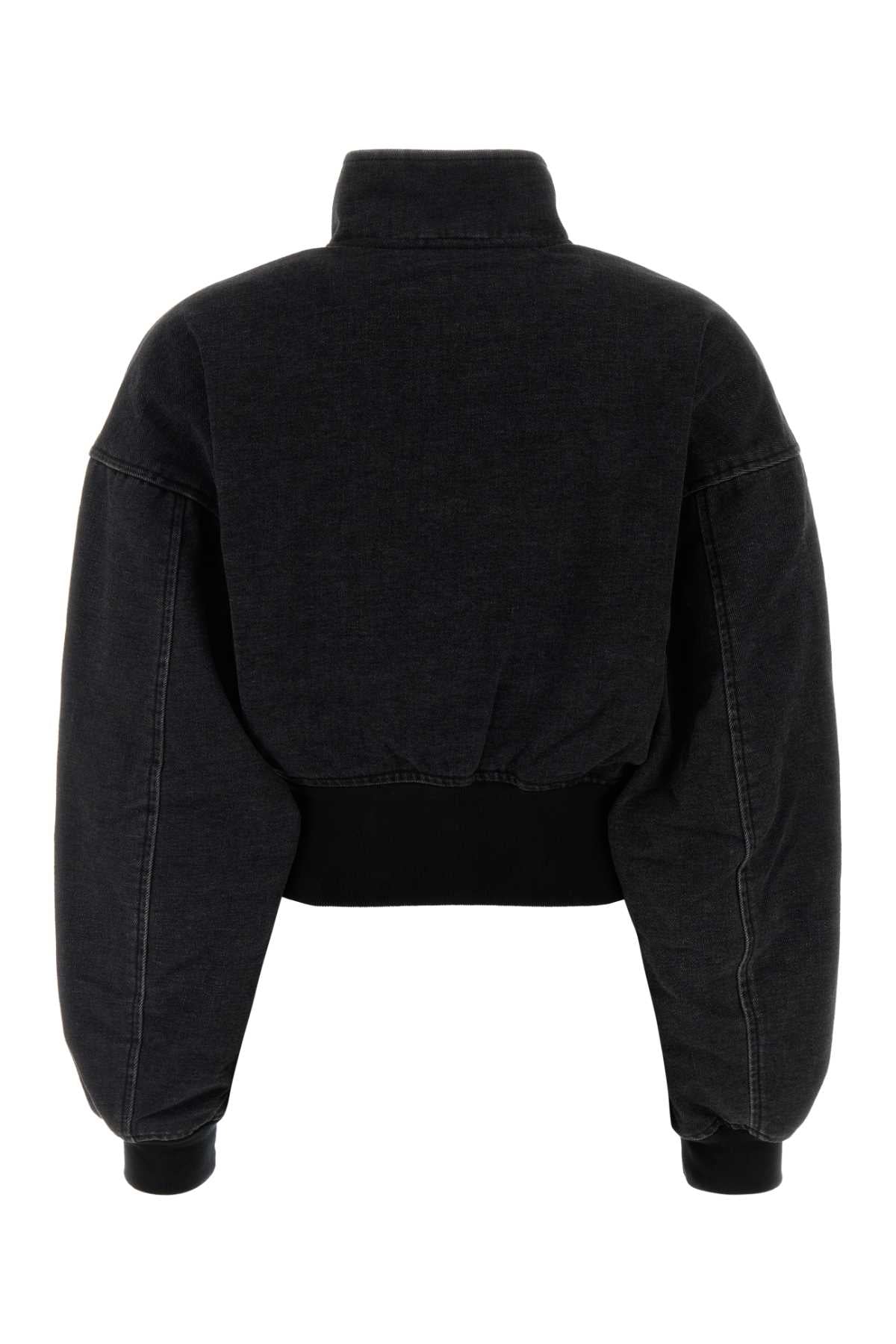ALEXANDER WANG Women’s Cropped Funnel Neck Denim Jacket - Size S