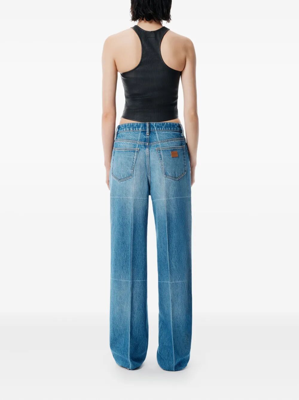 ALEXANDER WANG Foldline Wide Straight-Leg Jeans