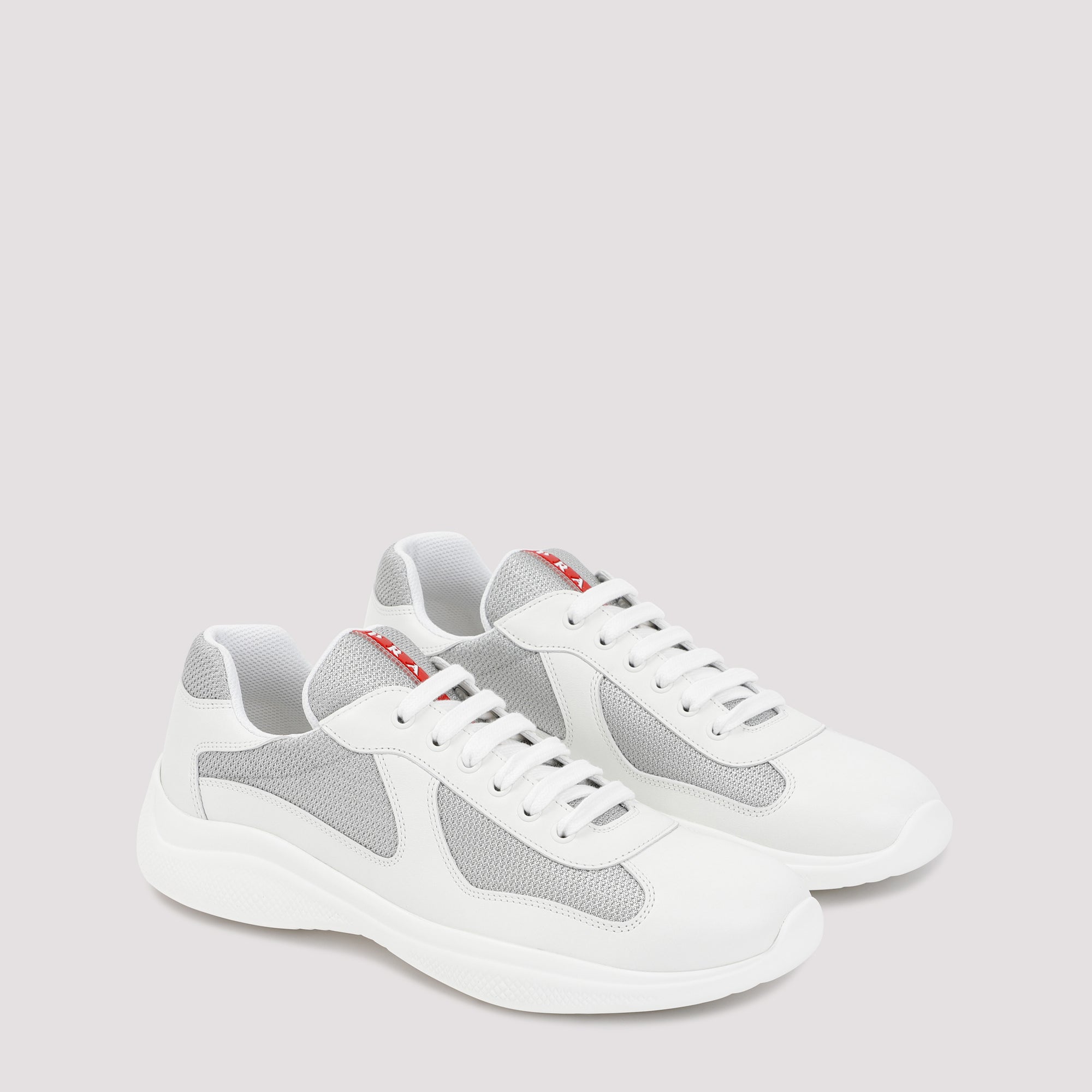PRADA Men's Two-Tone Leather and Tech Fabric Sneakers