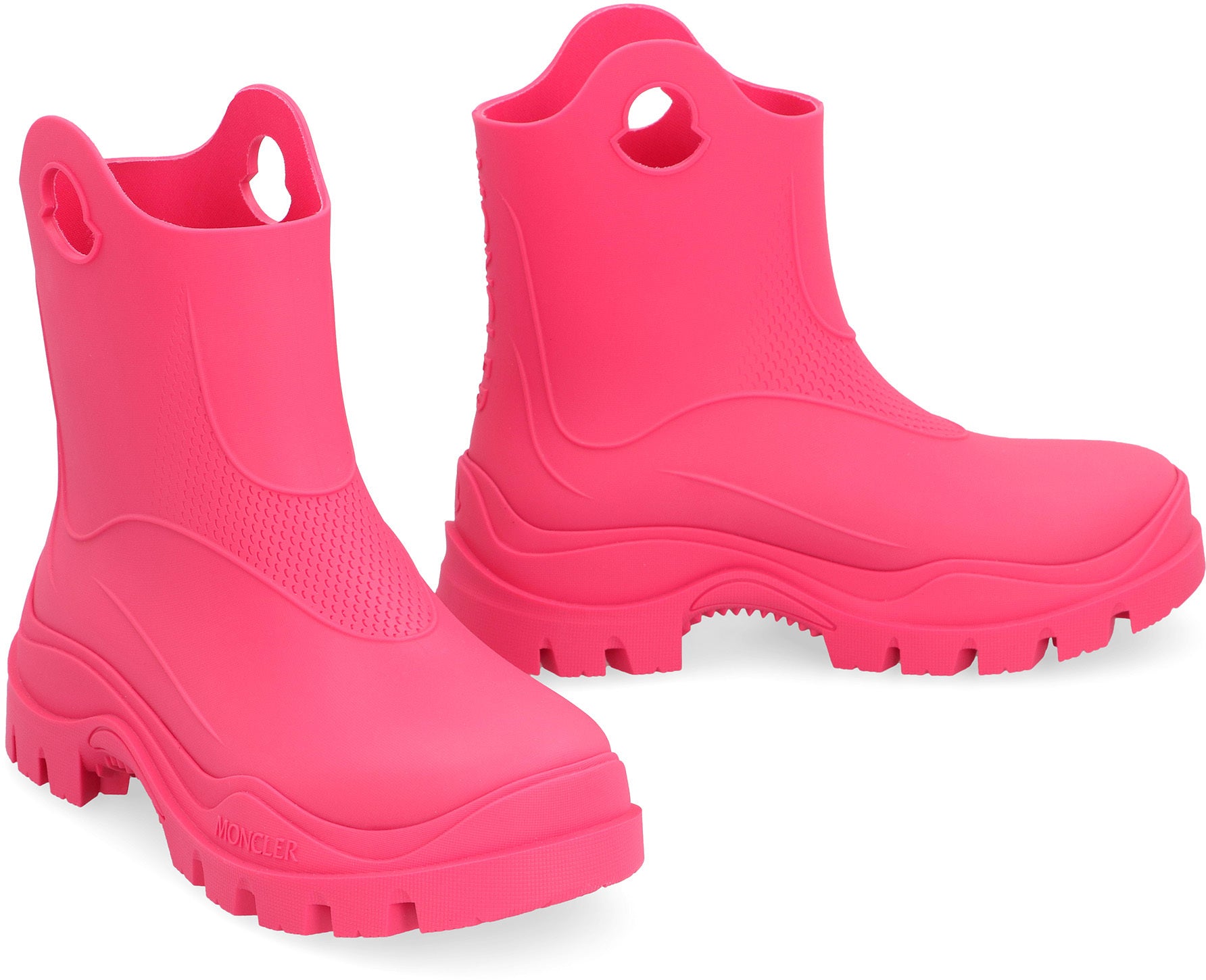 MONCLER Cut-Out Detail Rubber Rain Boots for Women