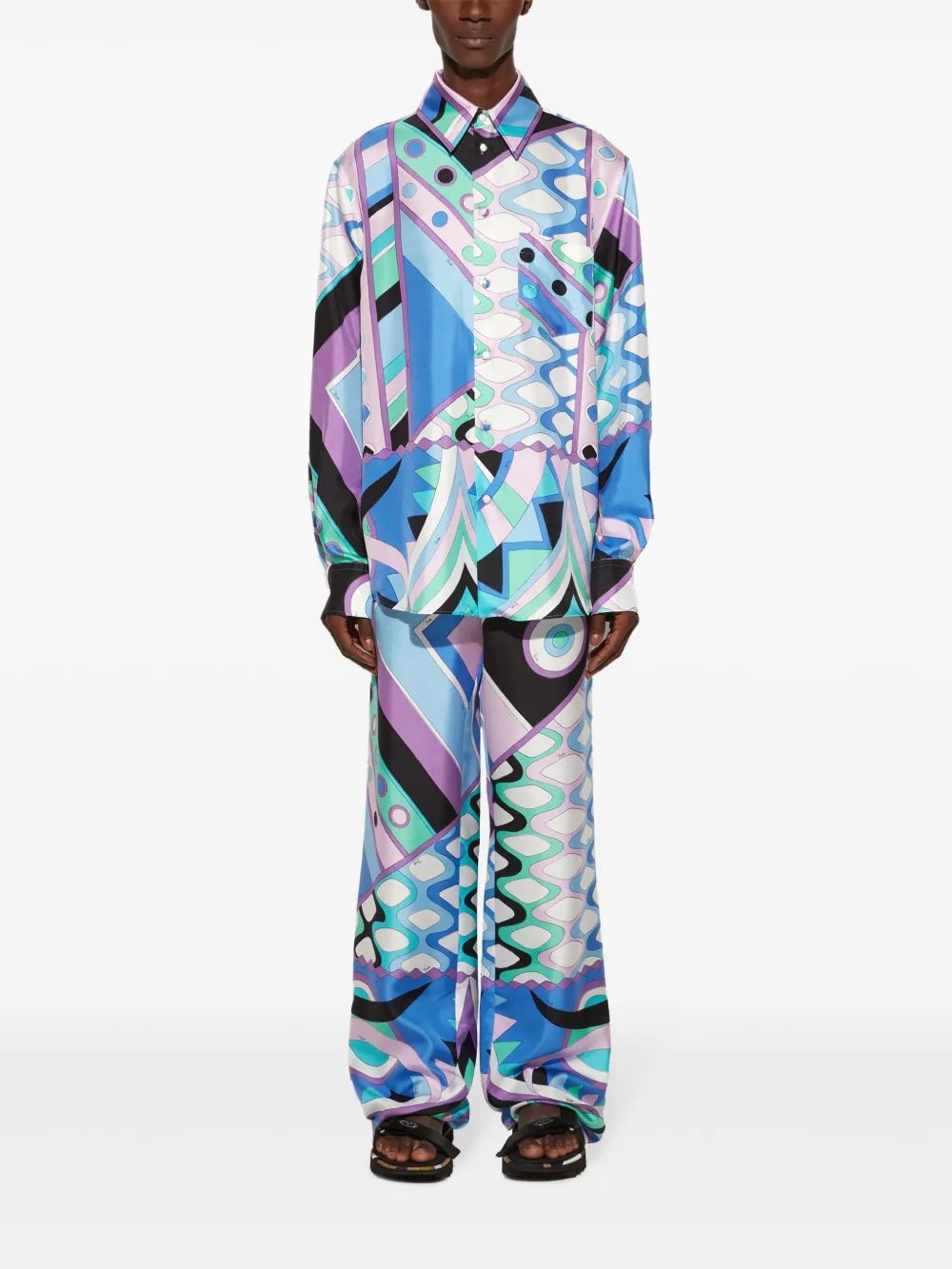 EMILIO PUCCI Luxury Long Sleeve Silk Twill Shirt for Men