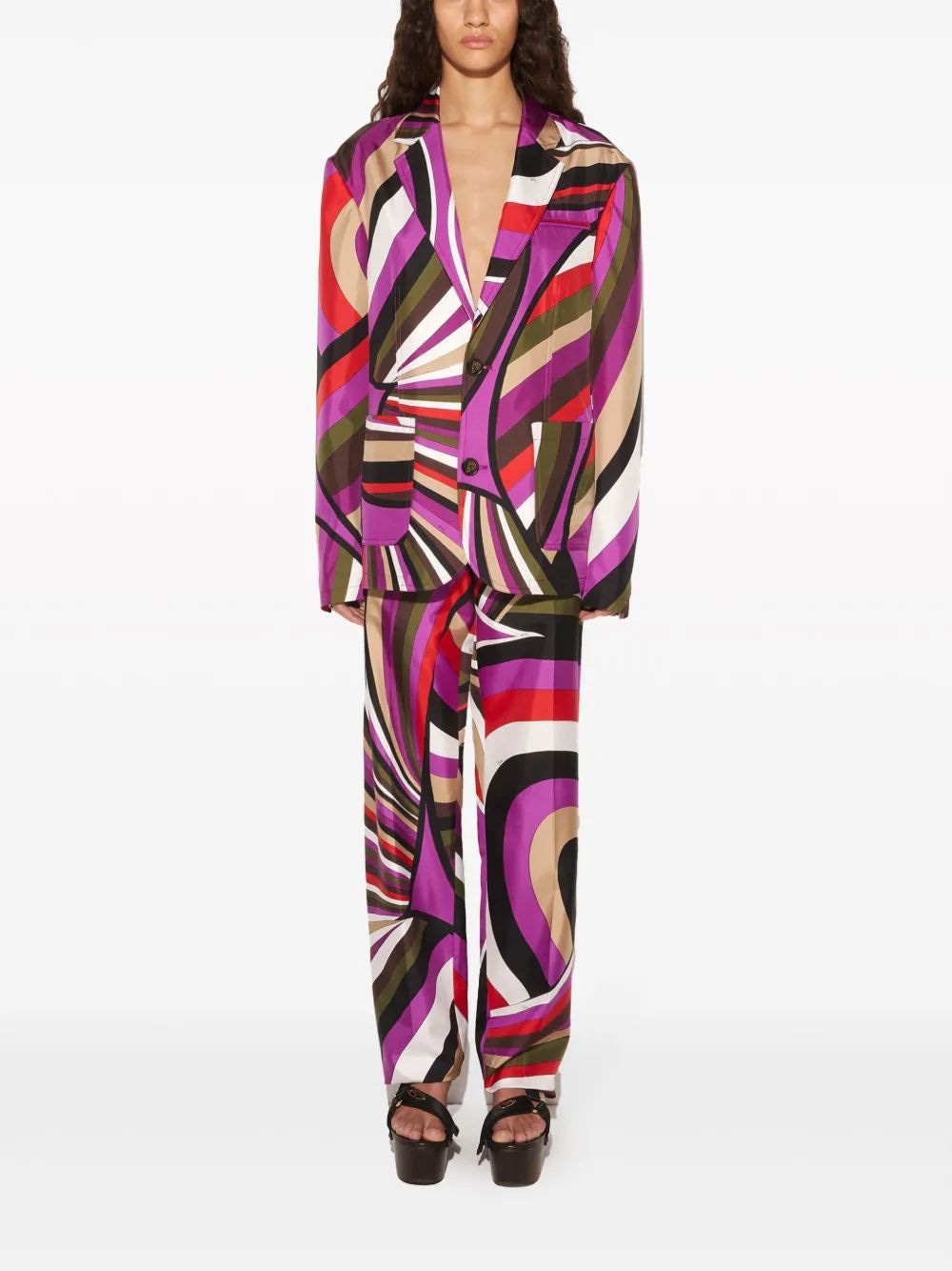 EMILIO PUCCI Silk Twill Trousers for Men