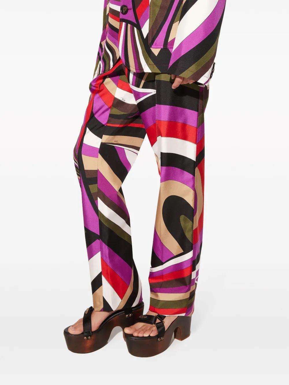 EMILIO PUCCI Silk Twill Trousers for Men
