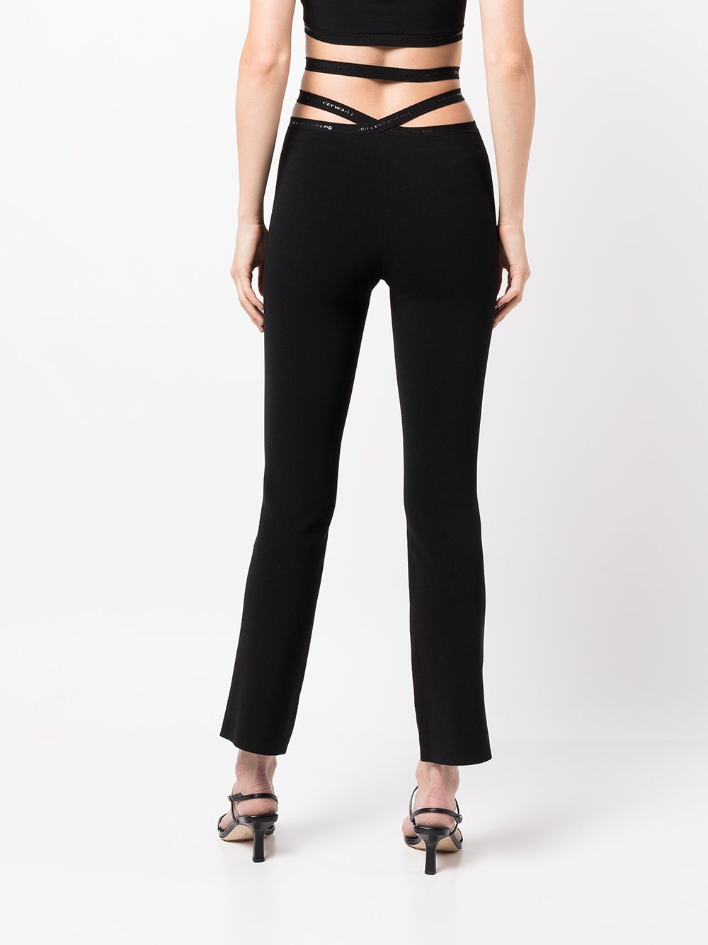 T BY ALEXANDER WANG High Waist Cross Leggings with Logo