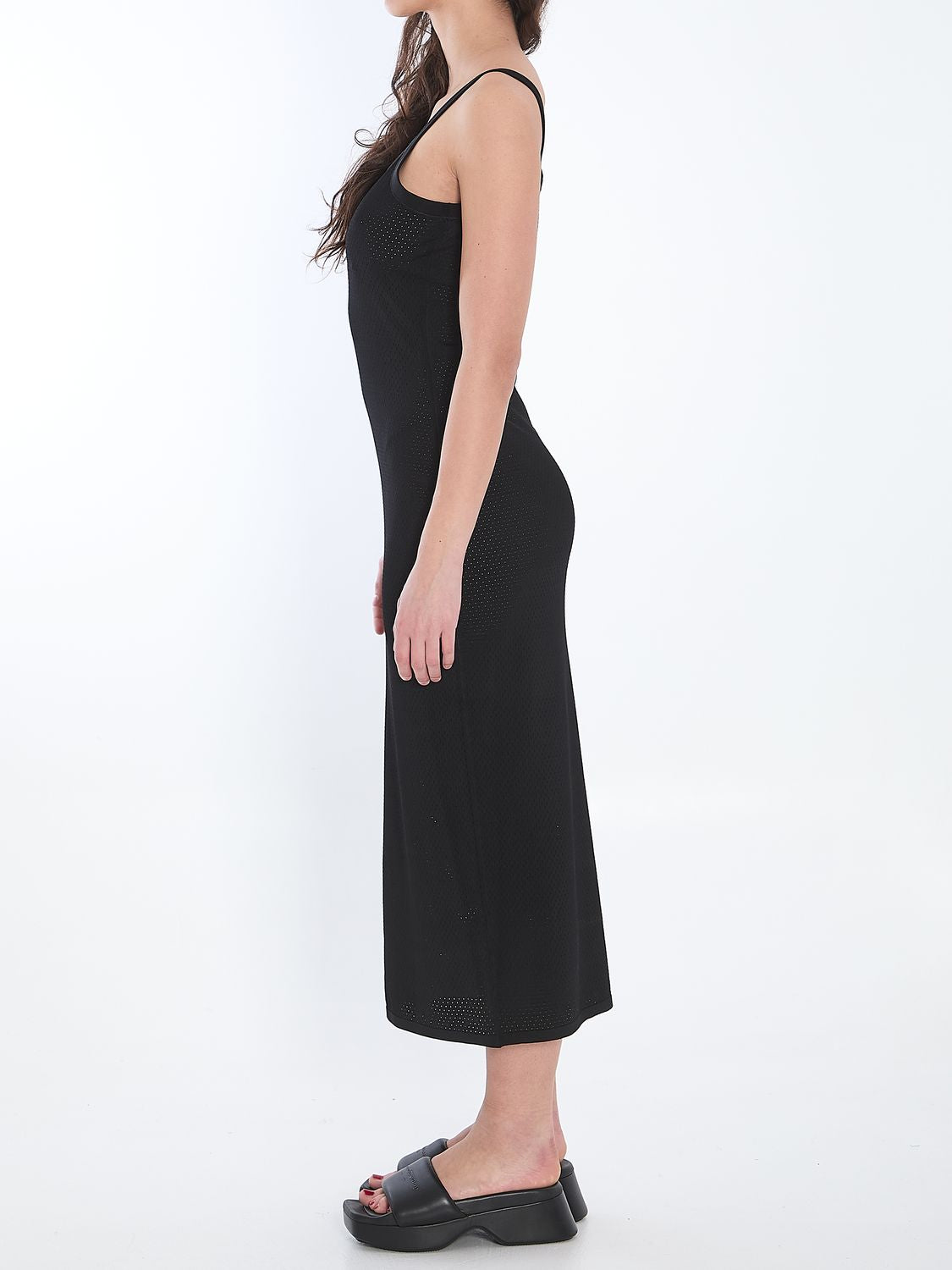 ALEXANDER WANG Sleeveless Slip Dress with 3D Logo