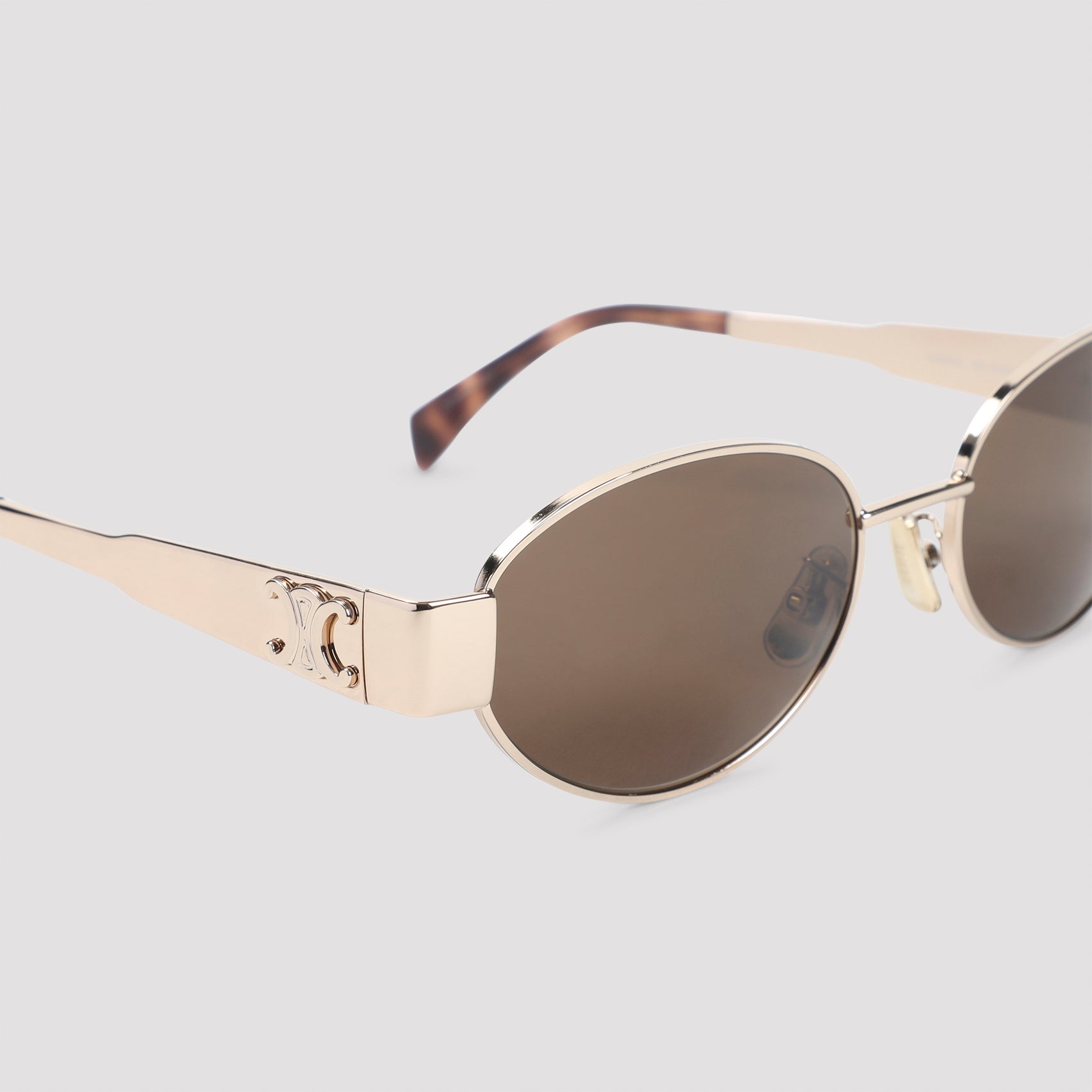CELINE Triomphe 01 Oval Metal Sunglasses