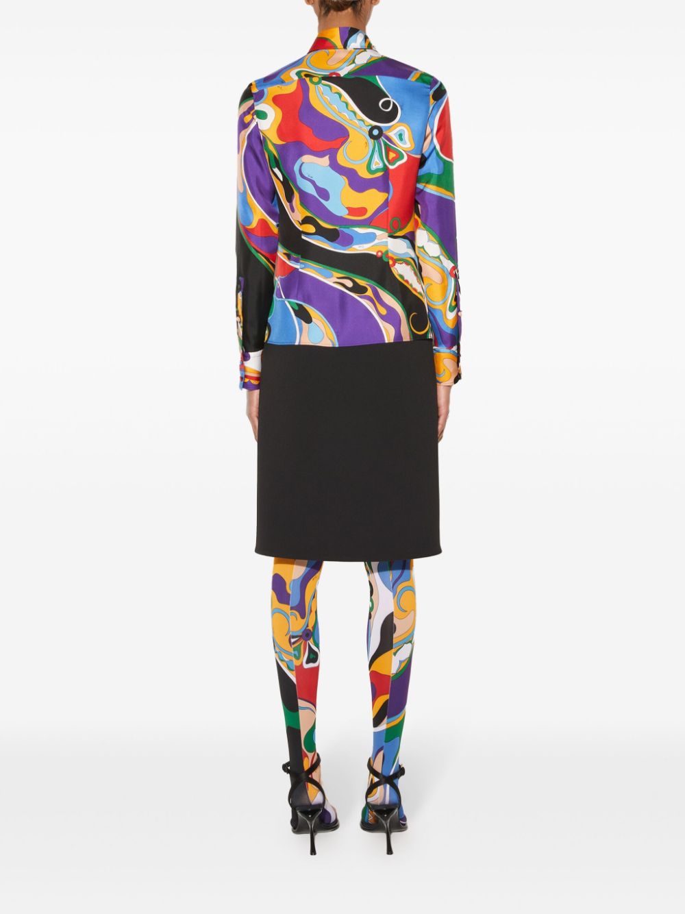 EMILIO PUCCI Printed Silk Shirt - Regular Fit Size 40