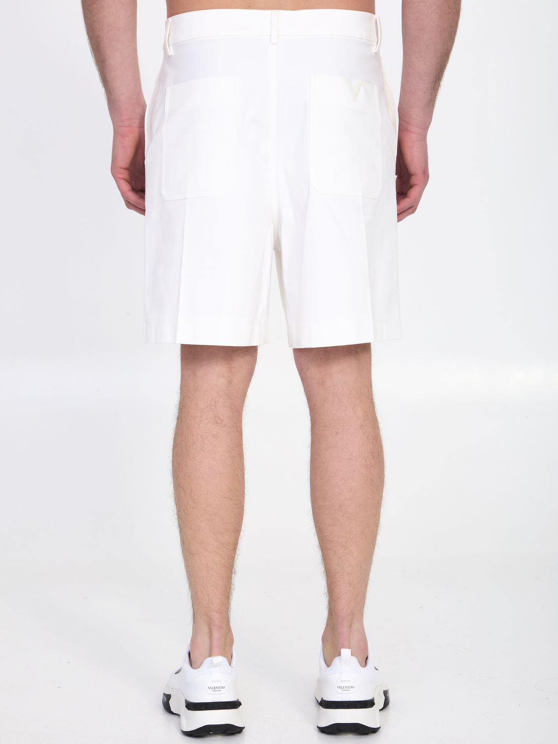 VALENTINO GARAVANI Bermuda Shorts with Distinctive V Detail - Regular Fit