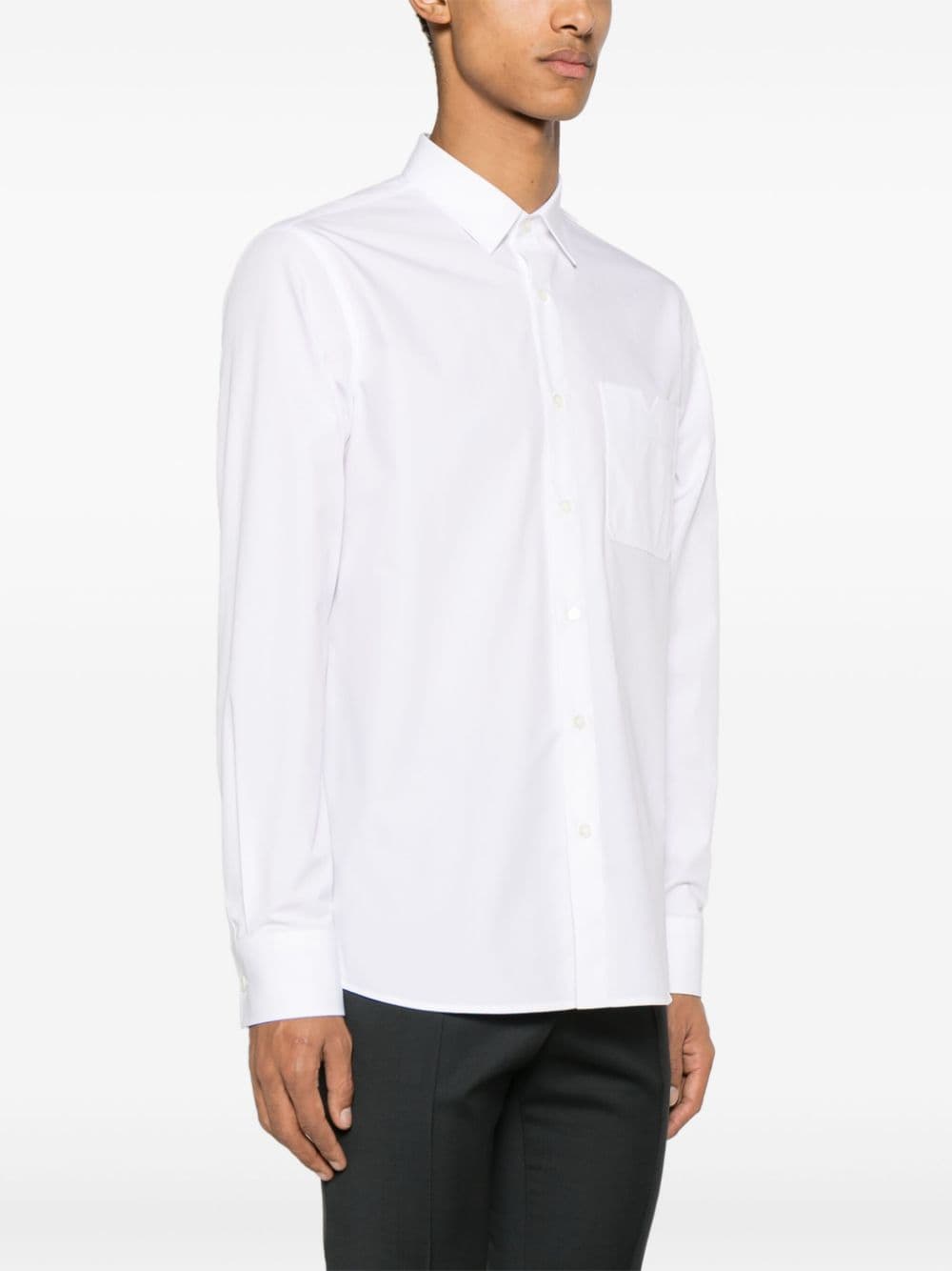 VALENTINO GARAVANI Luxury Cotton Slim Fit Shirt with Cut-Out Logo