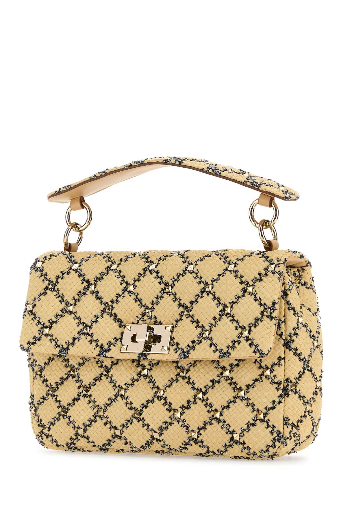VALENTINO GARAVANI Raffia Rockstud Handbag - Mini