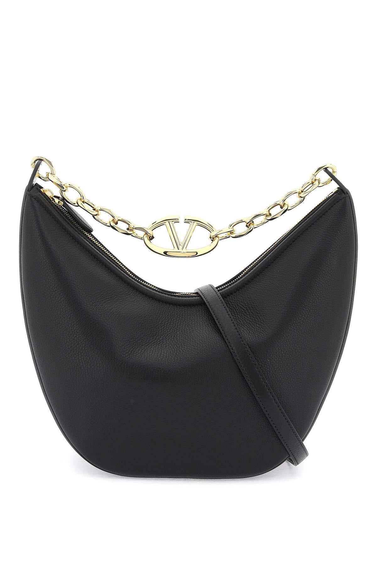 VALENTINO GARAVANI Medium Hobo Handbag with Vlogo Moon Shoulder Design