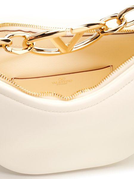 VALENTINO GARAVANI Mini Leather Hobo Handbag with Vlogo Moon Design