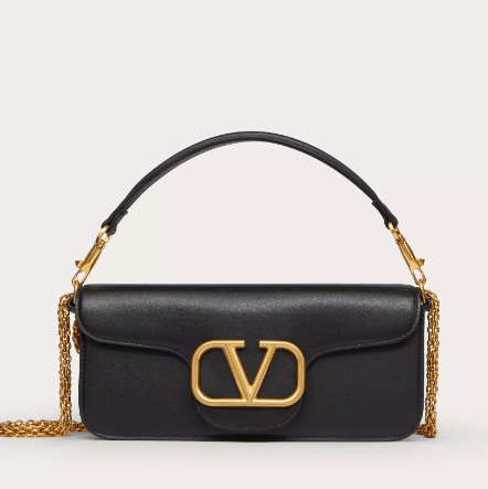 VALENTINO Leather Handbag with Signature Foldover Top