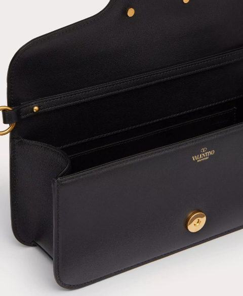 VALENTINO Leather Handbag with Signature Foldover Top