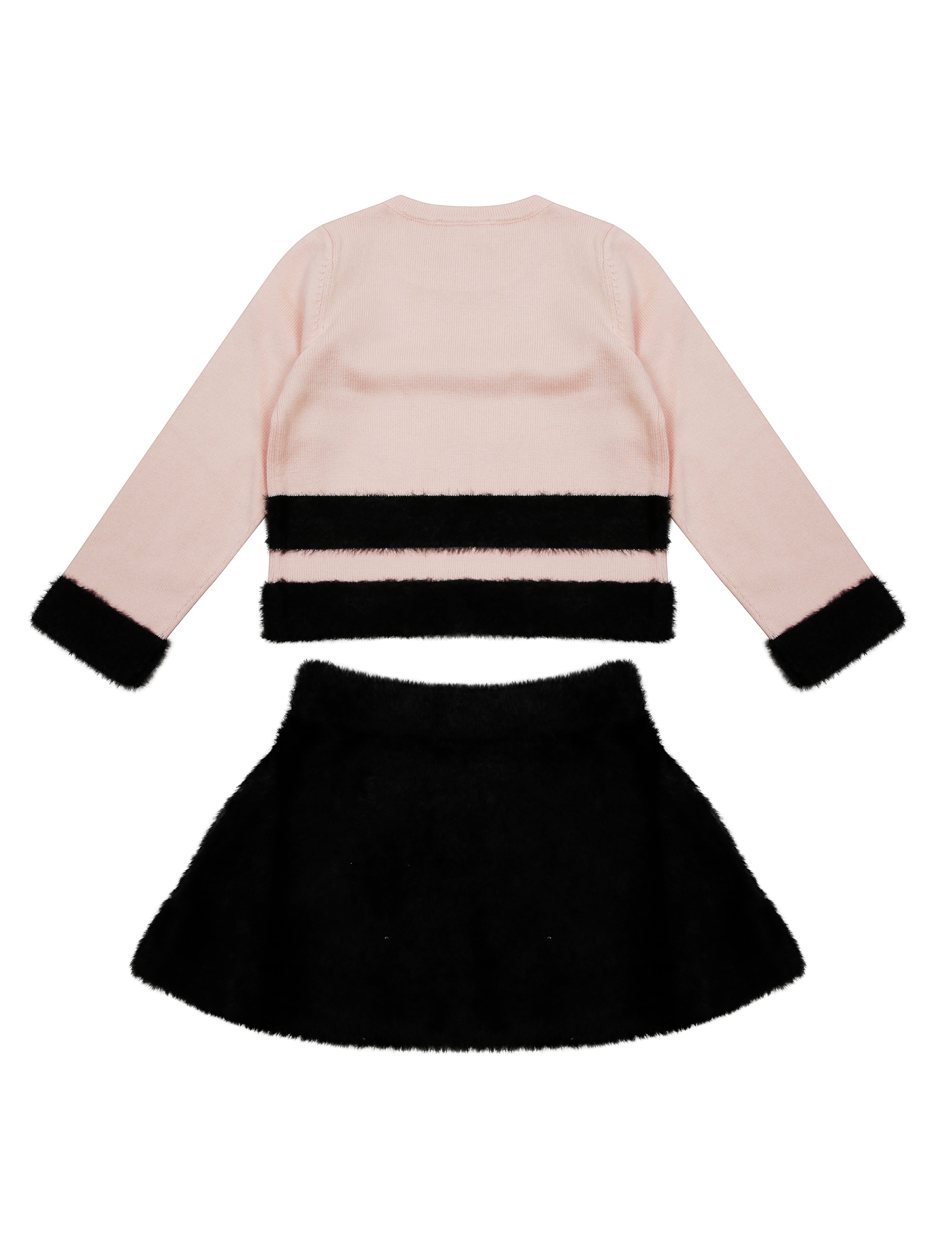 LIU JO KIDS Mini Sweater Set with Pleated Skirt