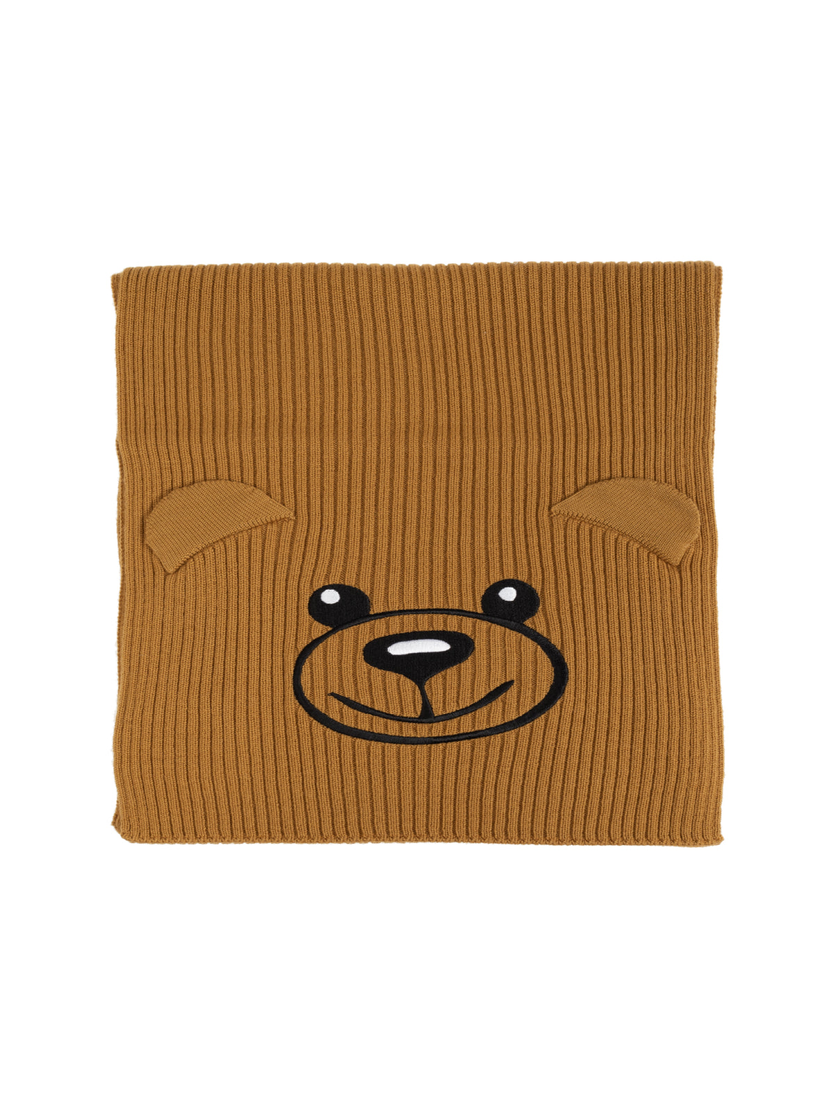 MOSCHINO COUTURE Teddy Bear Embroidered Knit Scarf 180x25 cm