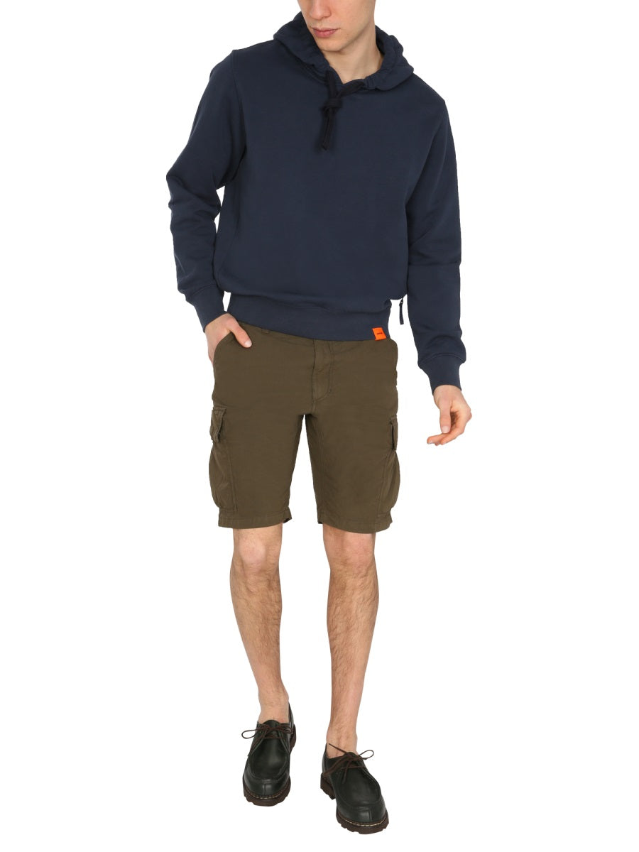 ASPESI Men's Cargo Shorts with Zip and Button Closure