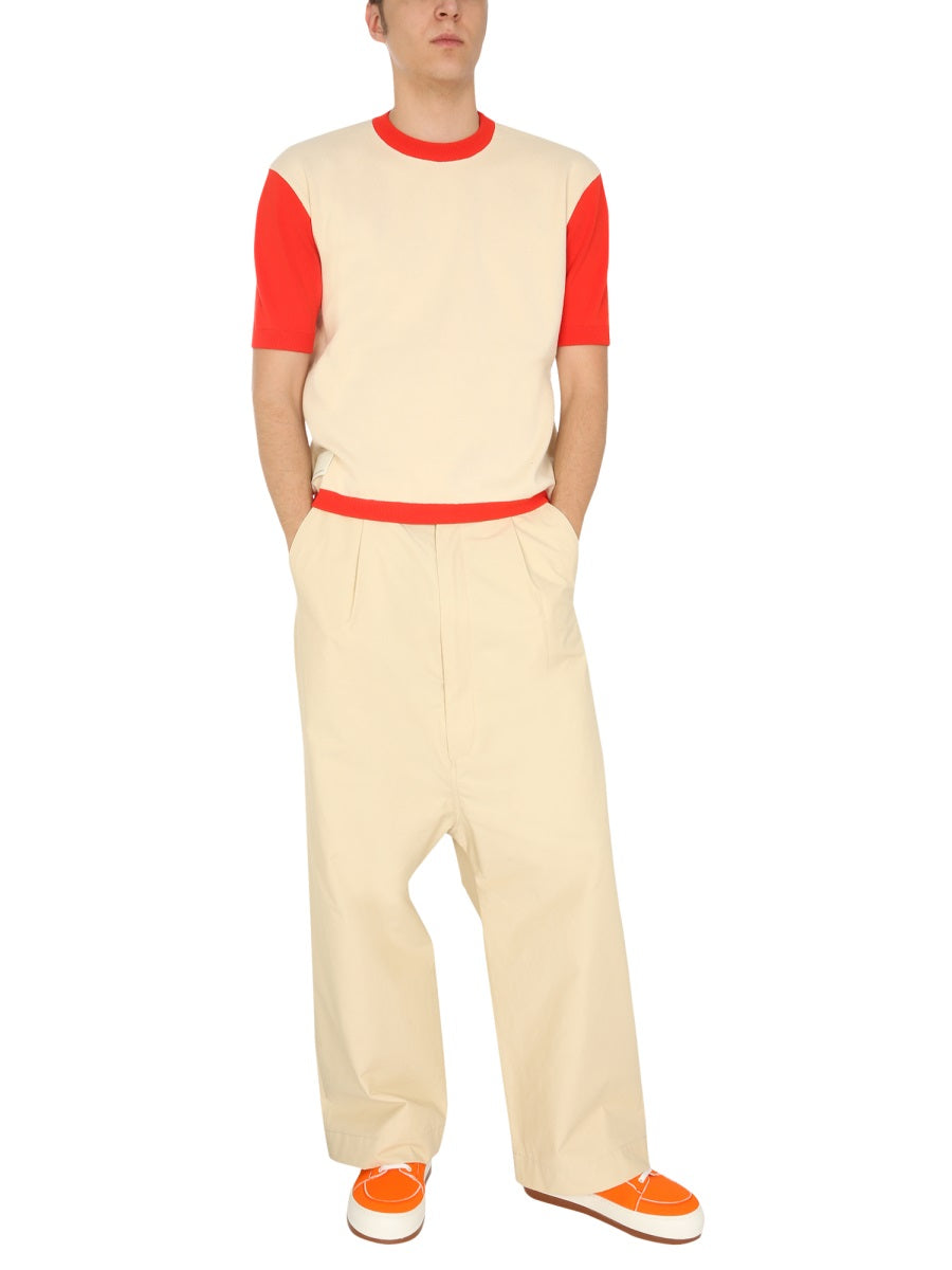 SUNNEI X ELEONORA BONUCCI Crew Neck T-Shirt with Contrasting Profiles for Men