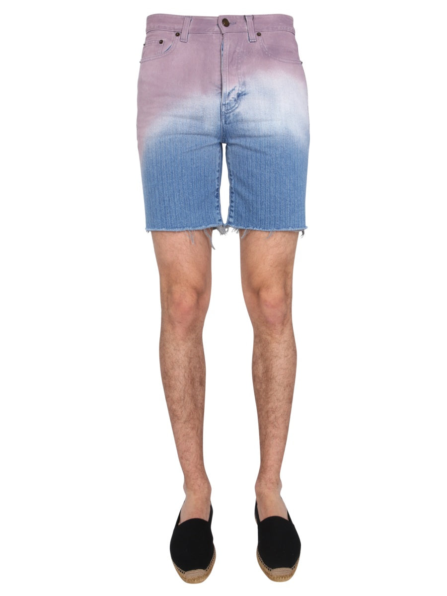 SAINT LAURENT Degraded Print Bermuda Shorts