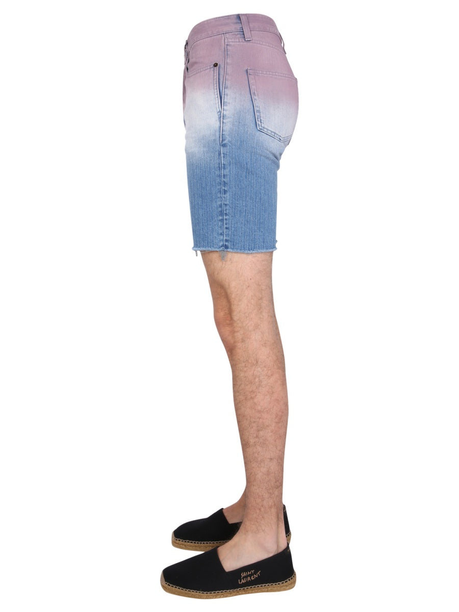 SAINT LAURENT Degraded Print Bermuda Shorts