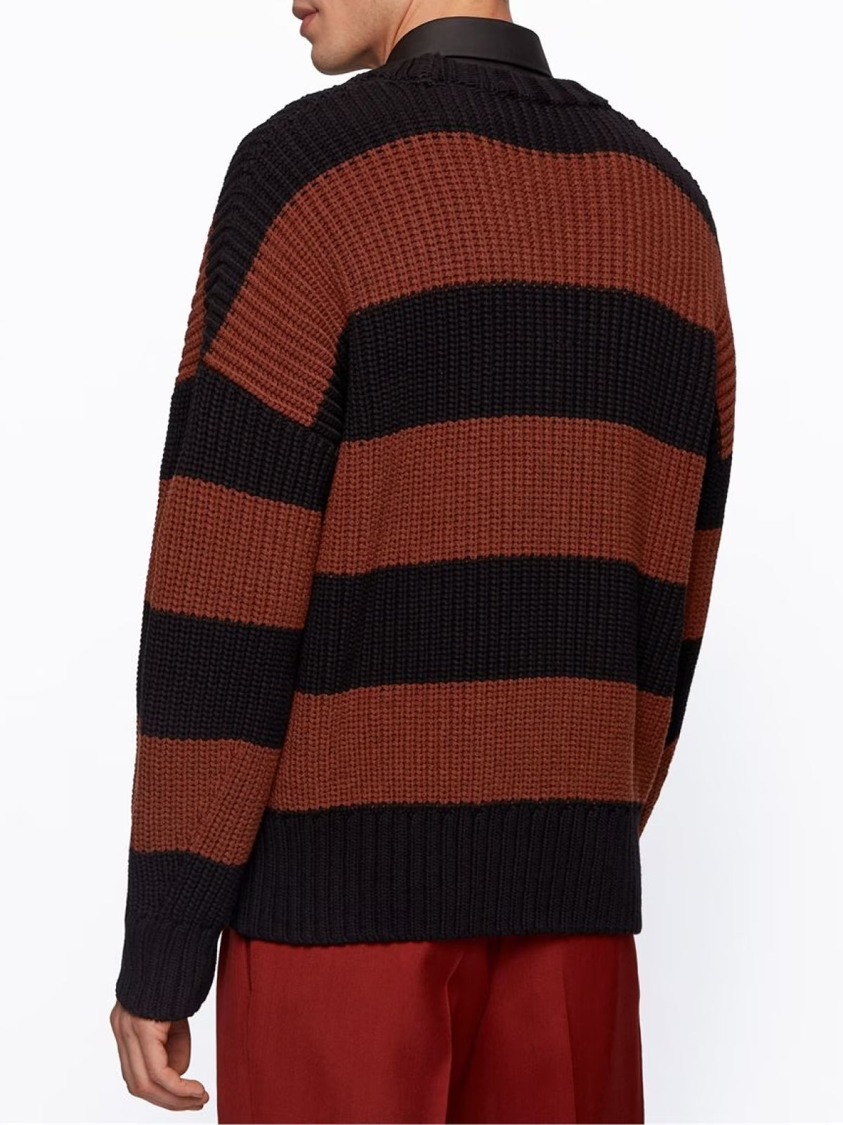 HUGO BOSS Ribbed Long Sleeve Sweater for Men