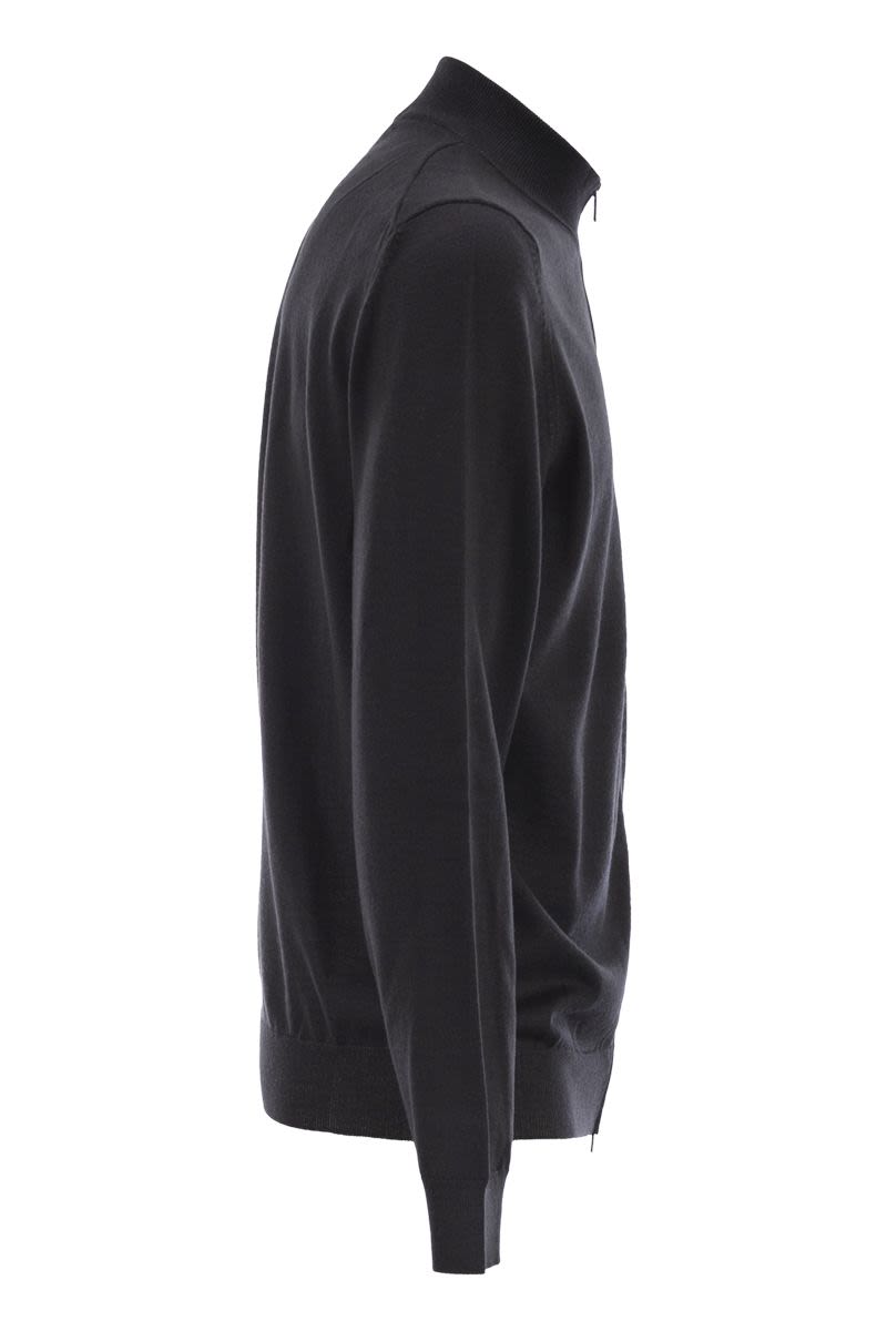 BOSS Men's Virgin Wool Zip Cardigan - Regular Fit