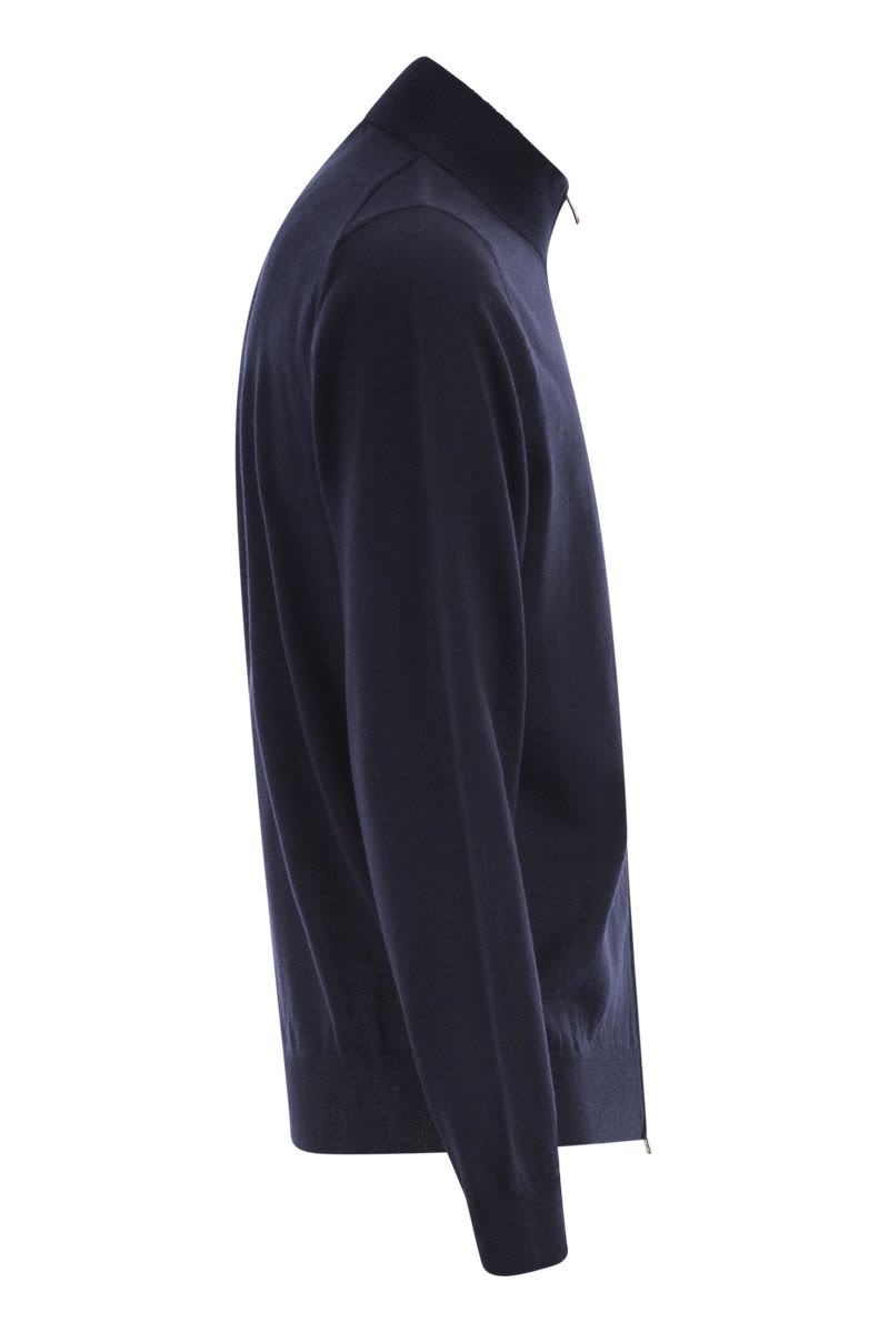 BOSS Men's Regular Fit Virgin Wool Knit Cardigan with Zip