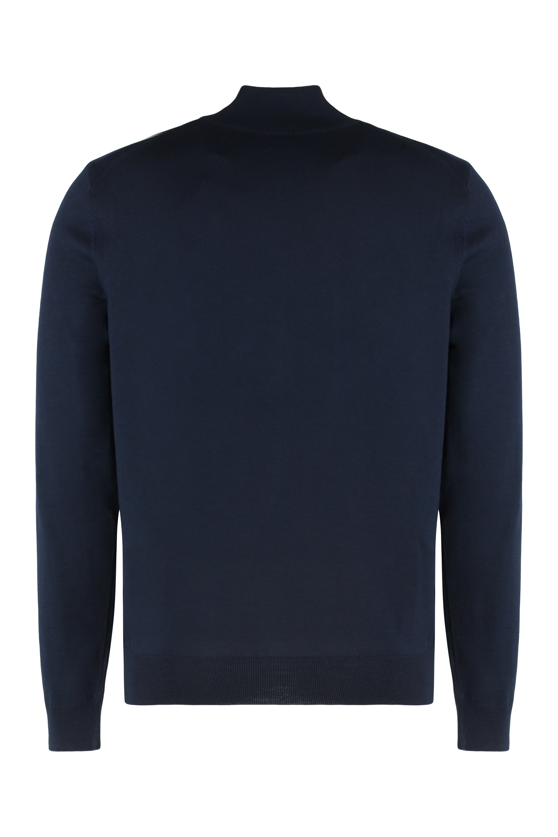 BOSS Men's Virgin Wool Cardigan with Zip and Logo