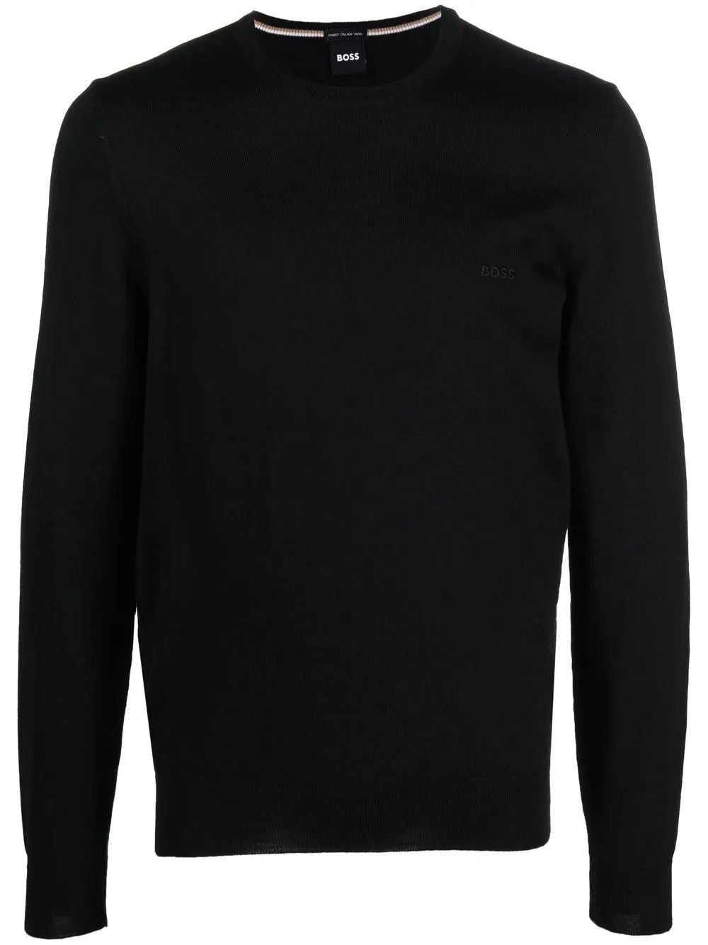 BOSS Regular Fit Virgin Wool Jumper with Embroidered Logo