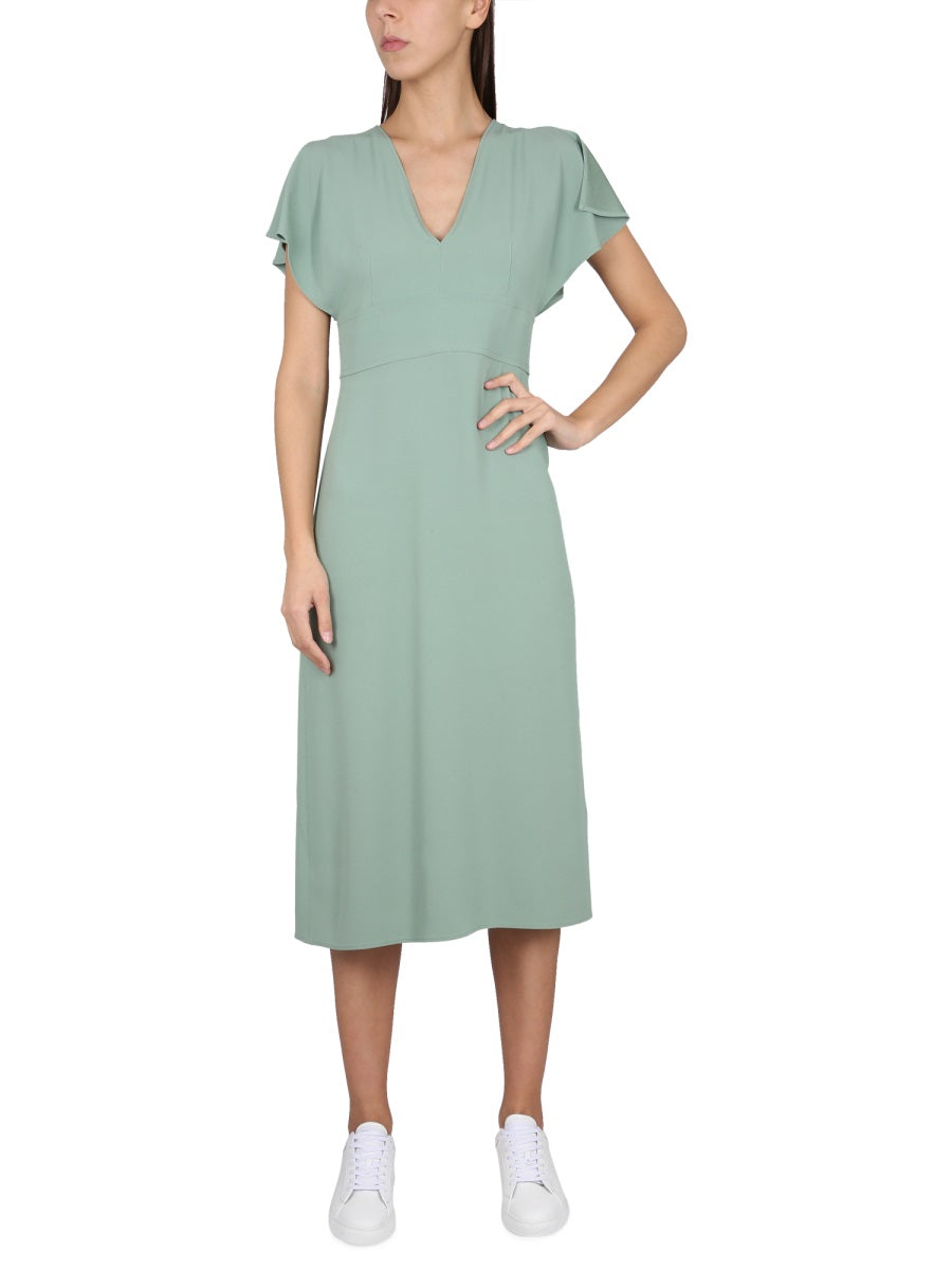 BOSS V-Neck Dress with Back Zipper Closure